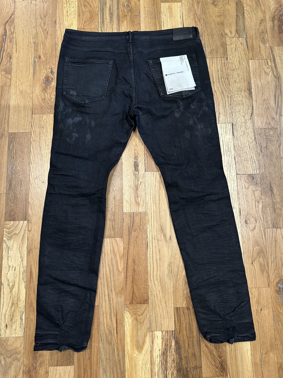 Purple Brand Purple Brand Splatter Distress Black Denim Jeans Sz 40 Size US 40 / EU 56 - 2 Thumbnail