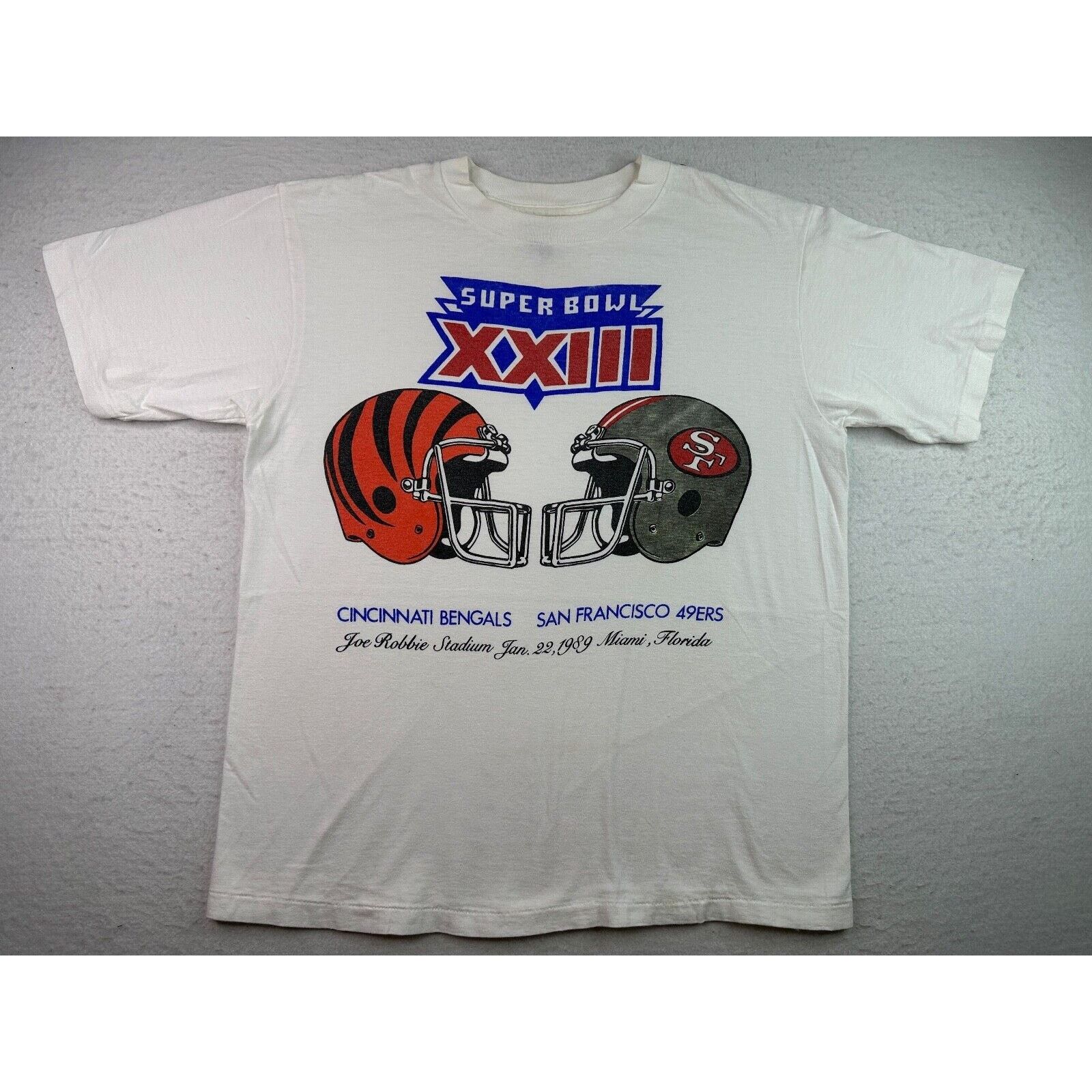 Vintage VTG 1989 NFL Super Bowl XXIII 23 Bengals VS 49ers T-Shirt Size US M / EU 48-50 / 2 - 1 Thumbnail