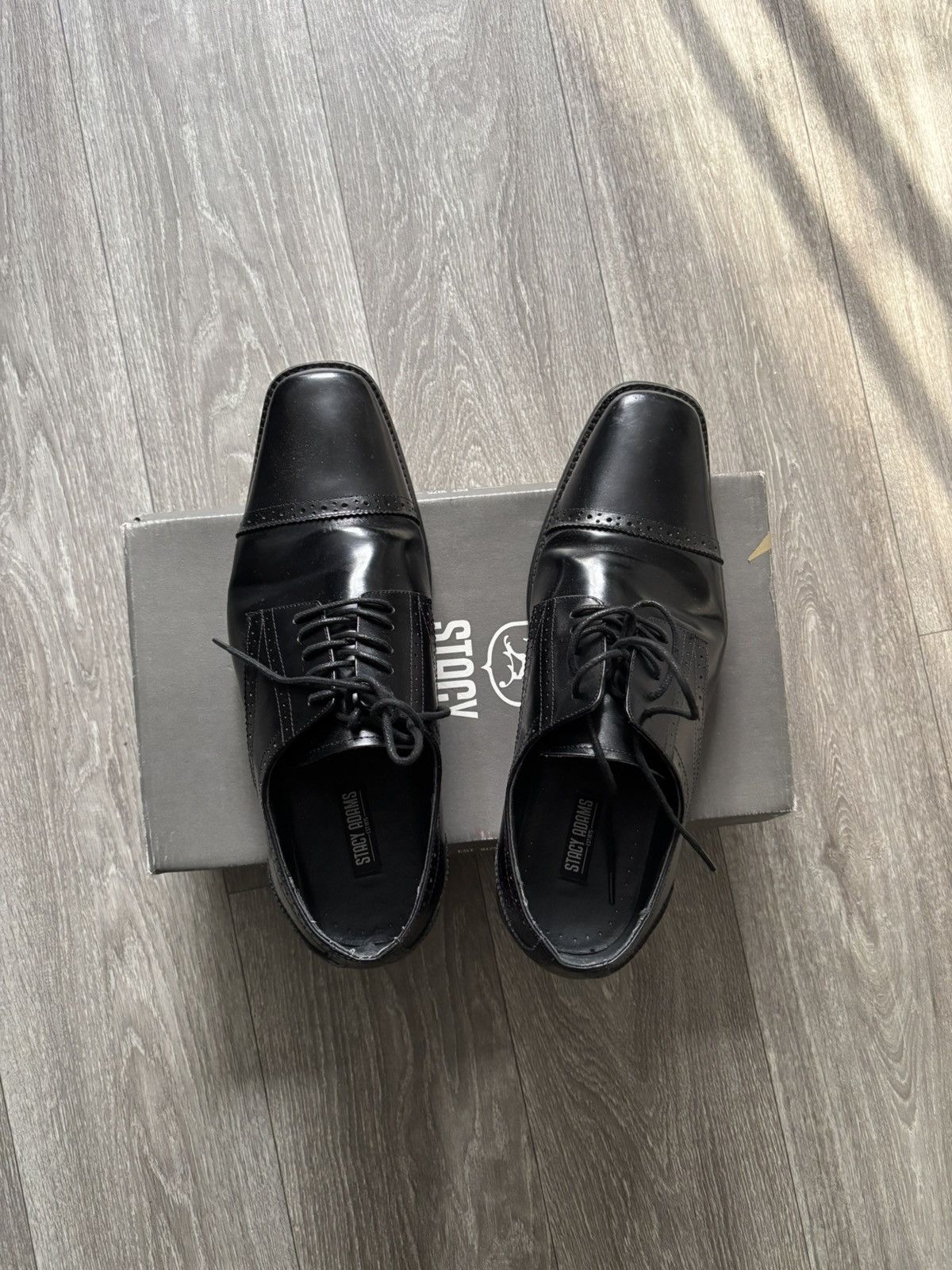 stacy adams black dress shoes Stacy Adams Shoes Madison Cap Toe Boot Black Size 12