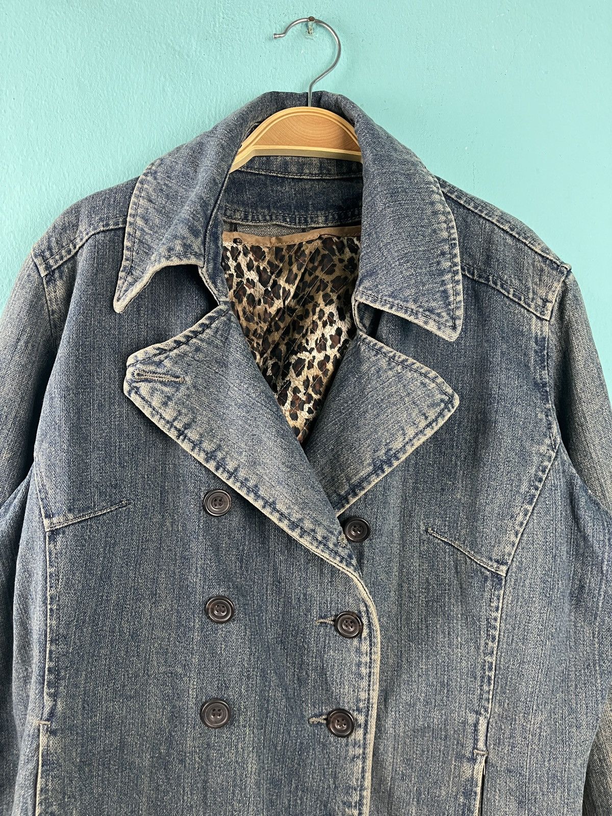 Japanese Brand Double Breasted Denim Coat Jacket Size L / US 10 / IT 46 - 3 Thumbnail
