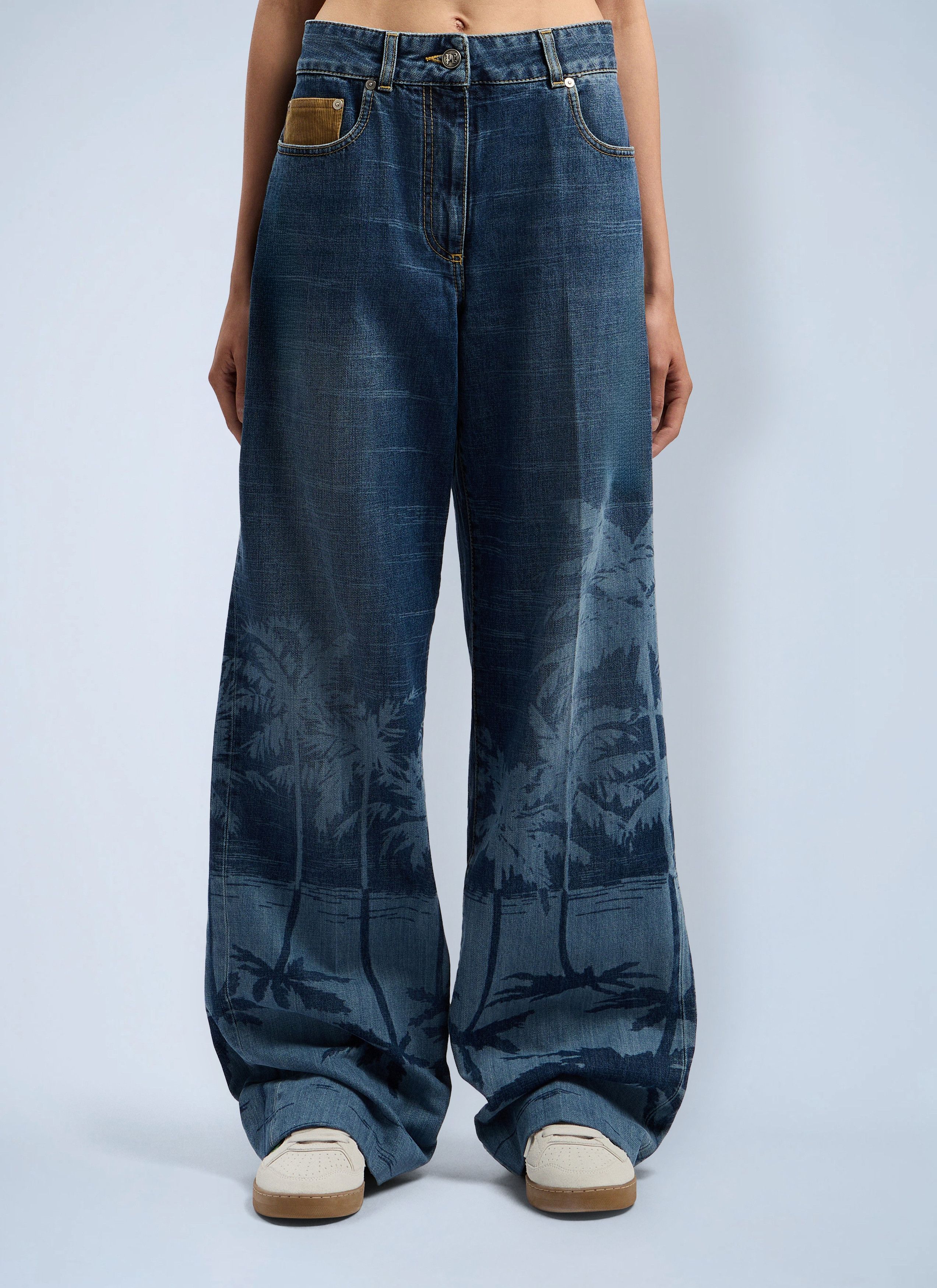 Palm Angels Palms Loose Denim Pants Size 28" / US 6 / IT 42 - 1 Thumbnail