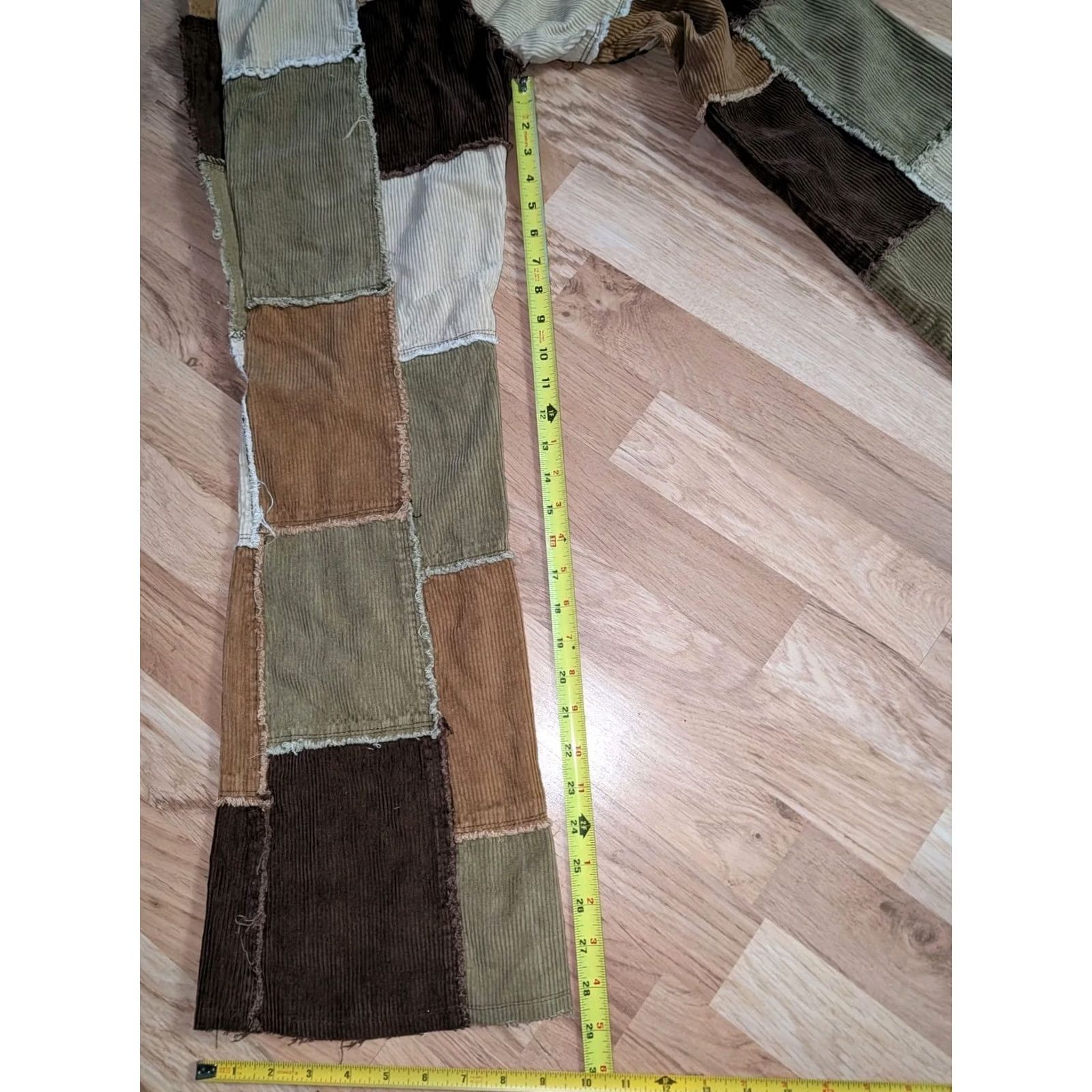 Vintage VINTAGE Zana Di Flared Pants Womens 9 Brown Boho Hippie Festival Disco Patchwork Y2K Size 30" / US 8 / IT 44 - 6 Thumbnail