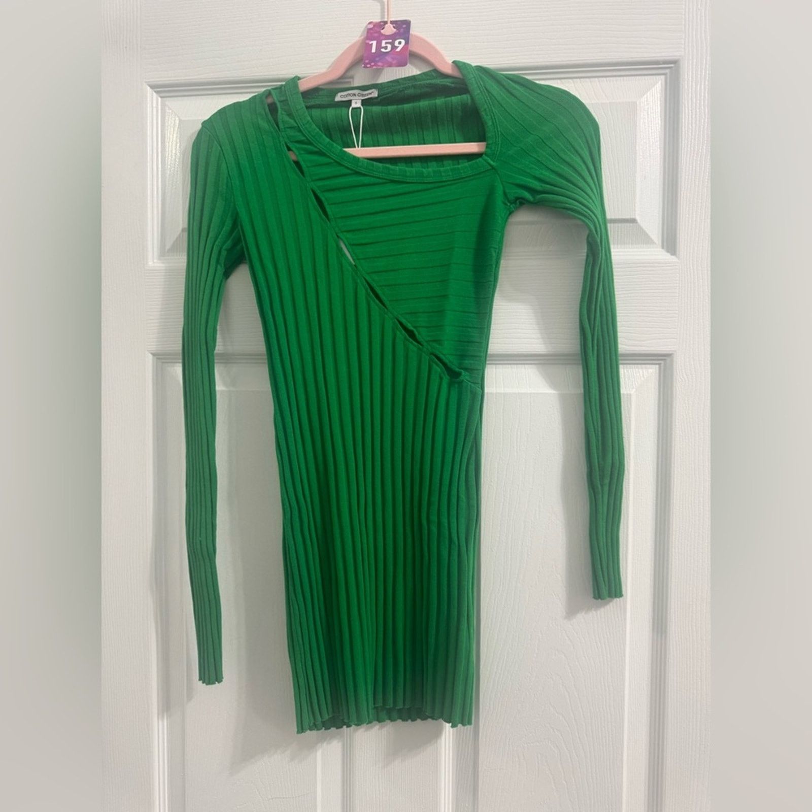 COTTONCITIZEN 159 NWT Cotton Citizen $285 Green Ribbed Knit Dress Size S Size S / US 4 / IT 40 - 3 Thumbnail