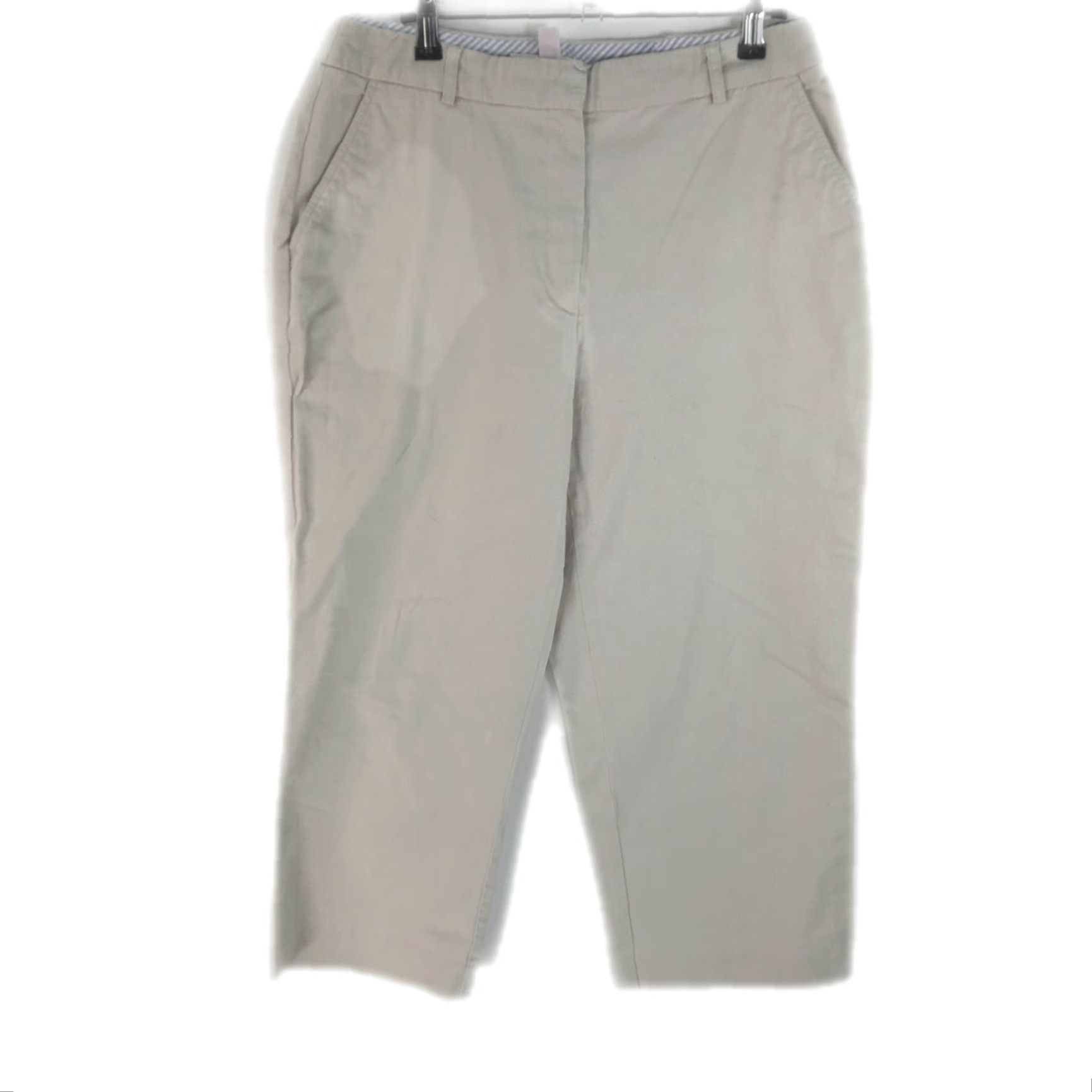 JM Collection JM Collection Womens Casual Cropped Capri Pants - Gray, Size 8, Elastic Waist, High Rise, 22in Inseam Size 30" / US 8 / IT 44 - 2 Thumbnail