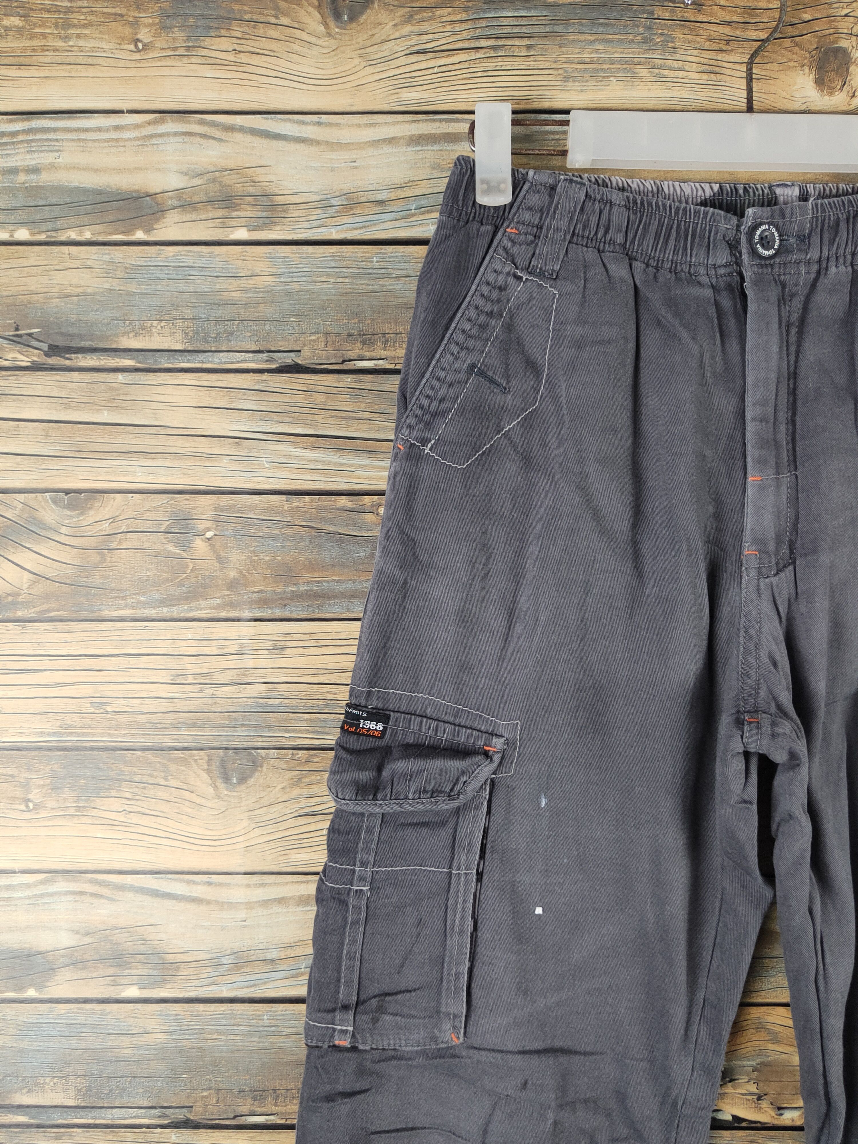 Japanese Brand DL TD Mania Dark Gray Multipocket Cargo Pants #2336 Size US 26 / EU 42 - 4 Thumbnail