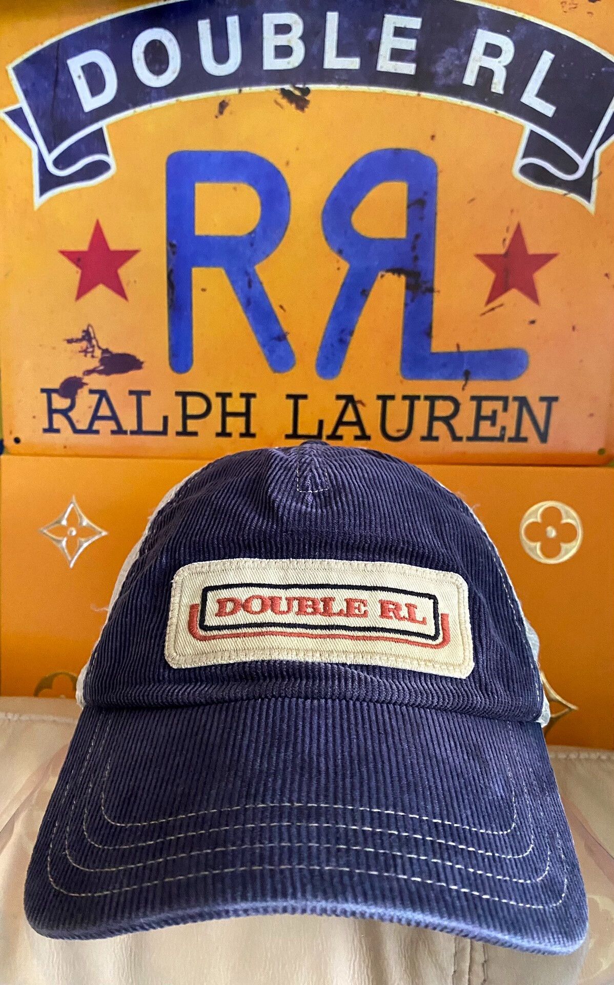 RRL Ralph Lauren RRL Double RL Vintage Navy Corduroy Trucker Hat Size ONE SIZE - 1 Thumbnail
