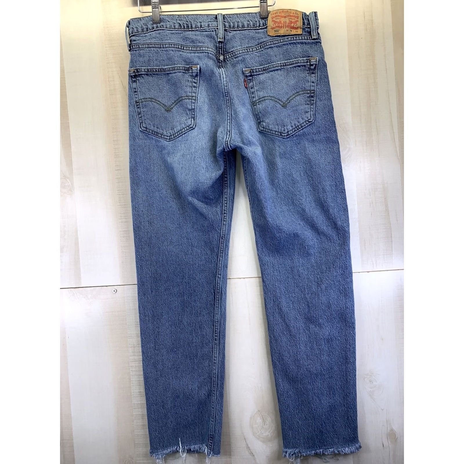 Levi's VINTAGE Levi’s 502 Denim Distressed Raw Hem Straight Leg Mens Jeans 34x32-4959 Size US 34 / EU 50 - 6 Thumbnail