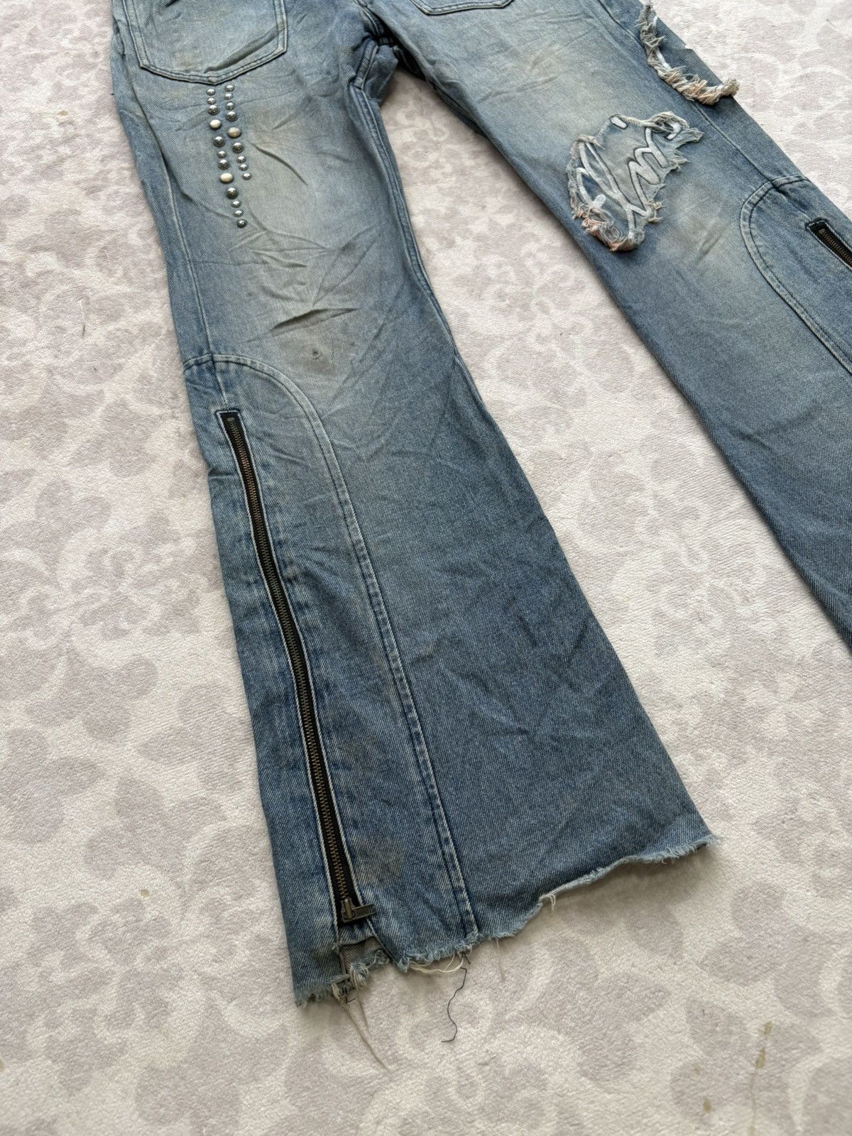PPFM PPFM Archival Double Waist Studded Flare/Distressed Denim Size US 30 / EU 46 - 5 Thumbnail