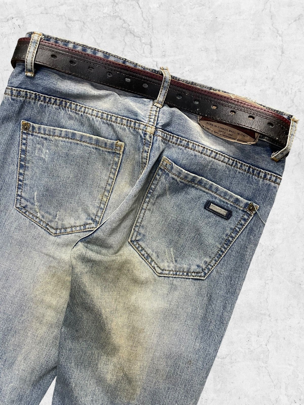 Dsquared2 × Vintage Designer Dsquared2 Canada Small Logo Denim Wih Leather Belt Size US 31 - 10 Thumbnail
