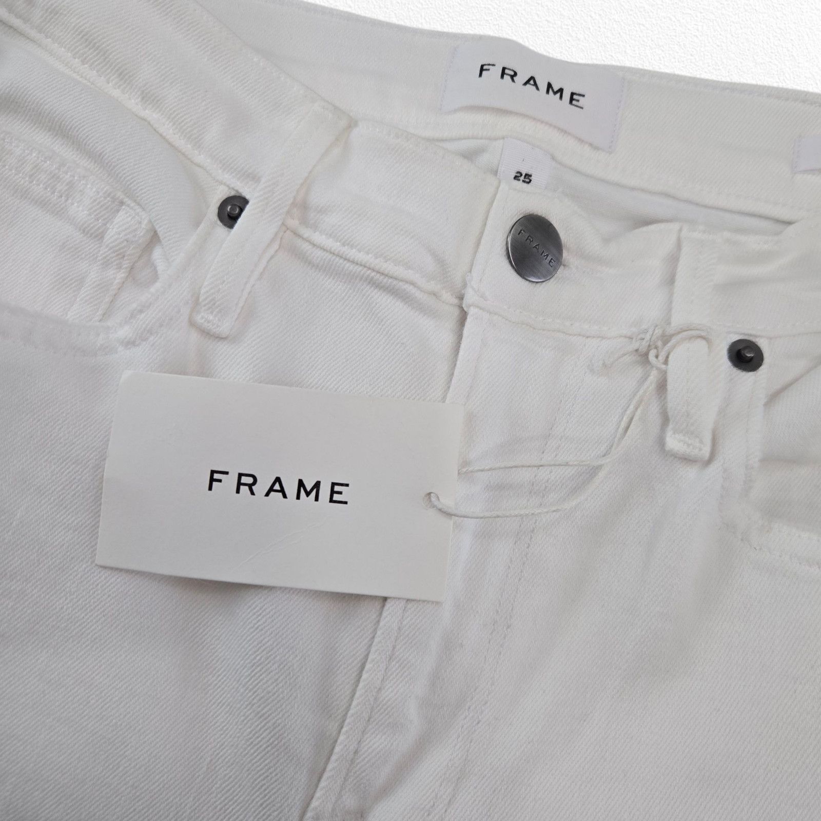 Frame FRAME Le Beau Boyfriend Jeans White Distressed Size 25 Size 25" / US 0 / IT 36 - 7 Thumbnail