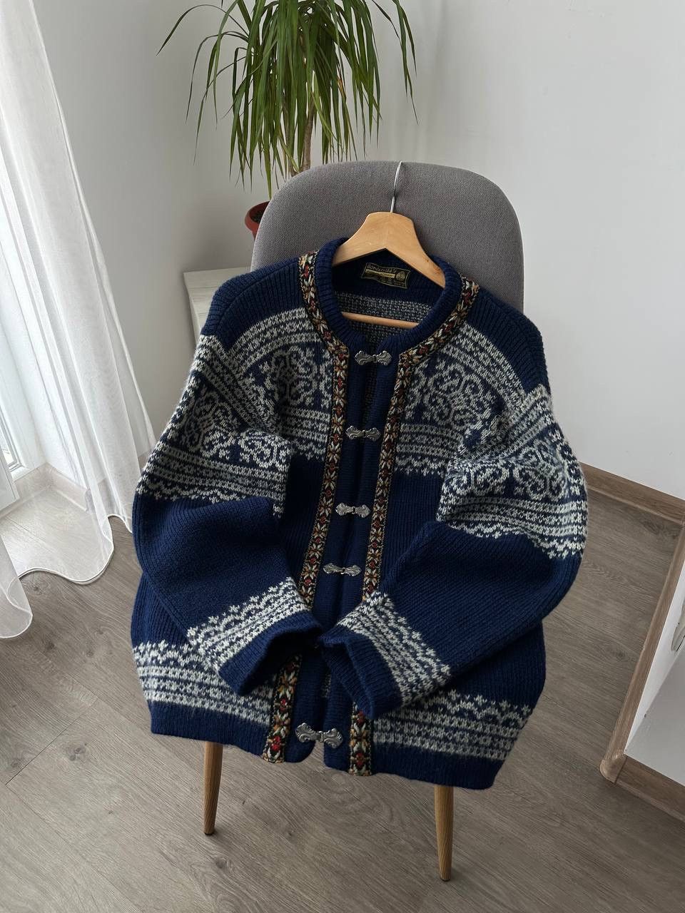 Vintage Vintage Nordsrikk Norway Wool Blue Cardigan Sweater Size US M / EU 48-50 / 2 - 8 Thumbnail