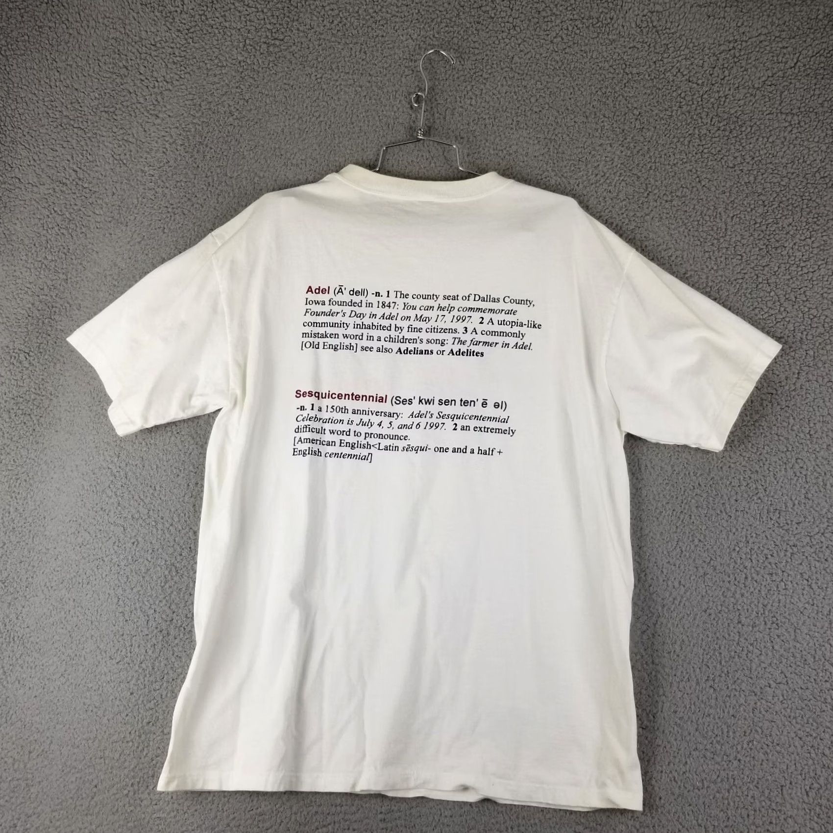 Vintage Vintage Russell T-Shirt Men XL White USA Sesquicentennial 150 Adel Iowa Shirt Band USA Shirt XiL Mens Size US XL / EU 56 / 4 - 6 Thumbnail
