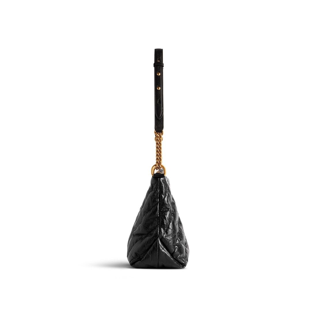 Balenciaga o1s1rm1025 Size: OS / Crush Hobo Bag Small in Black Size ONE SIZE - 2 Thumbnail