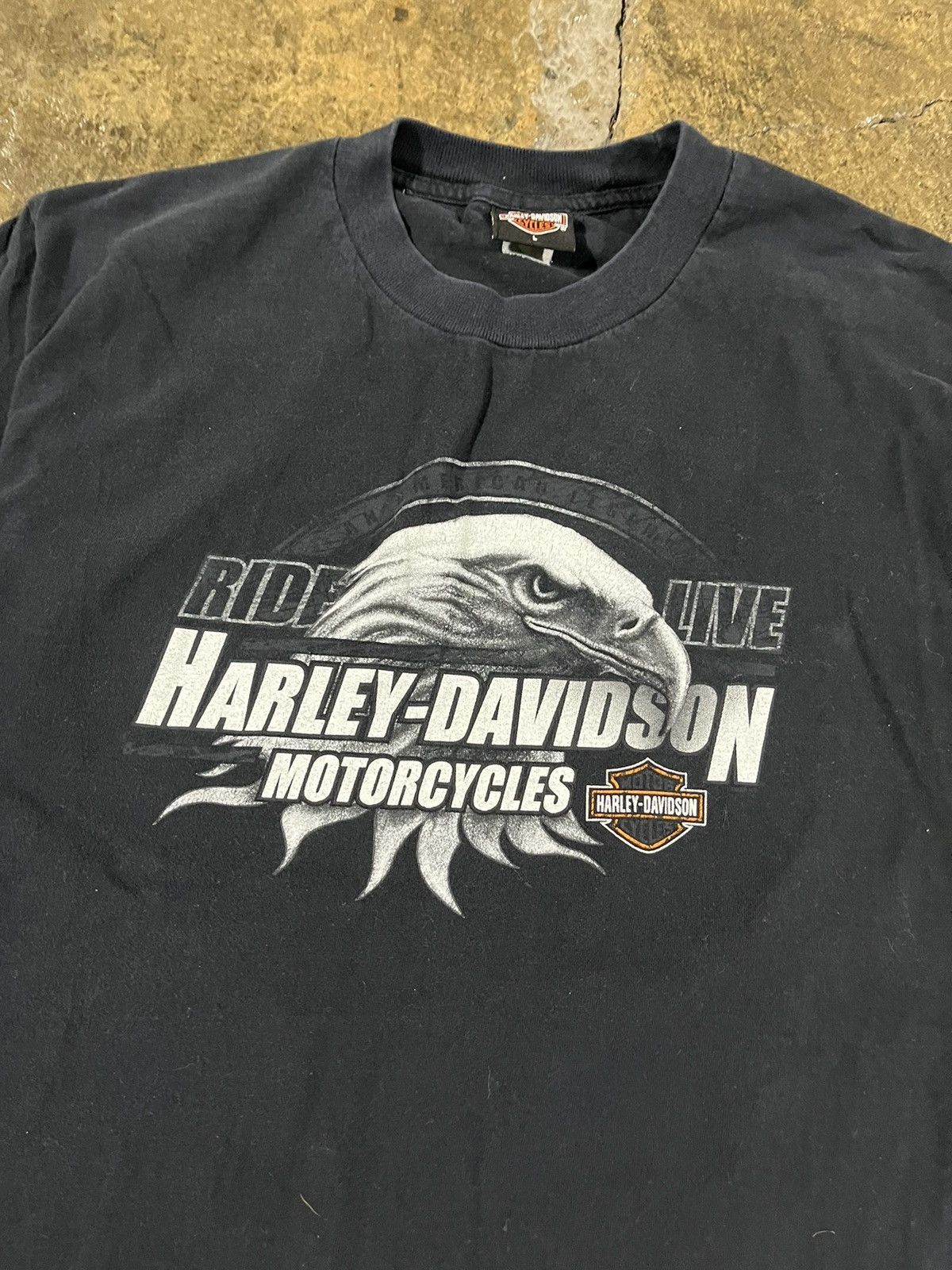 Harley Davidson × Vintage Crazy Vintage Harley Davidson Eagle Grunge Biker Tee Shirt Size US L / EU 52-54 / 3 - 4 Thumbnail