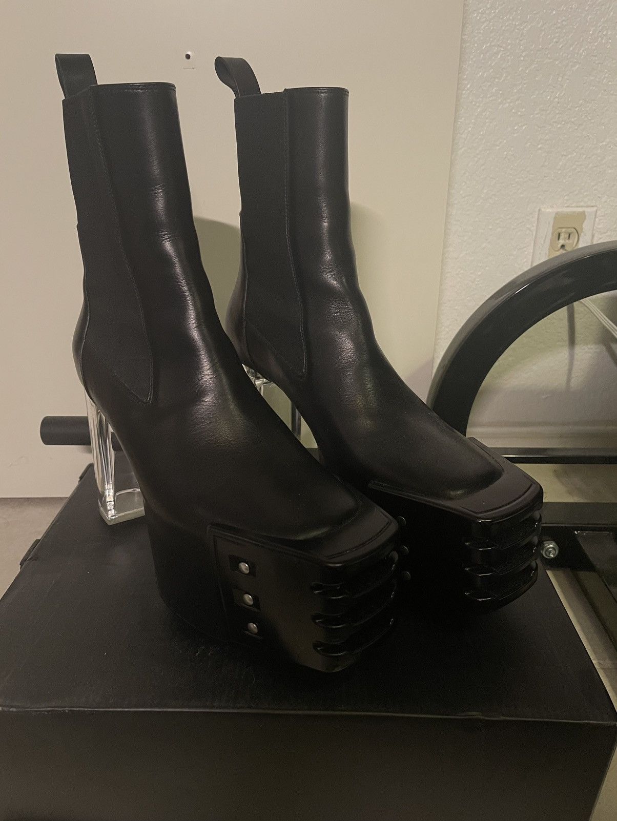 Rick Owens Rick Owens Kiss Heels (Size 42, Black/Clear) | Grailed