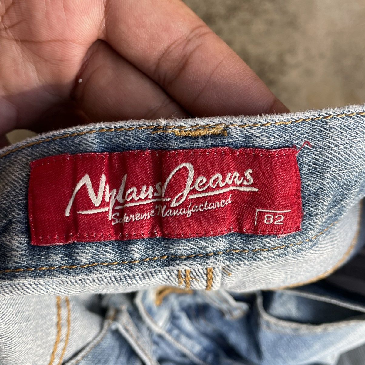 Japanese Brand 🔥Vintage Nylaus Stoned Washed Ripped Distress Denim Jeans Size US 30 / EU 46 - 12 Thumbnail