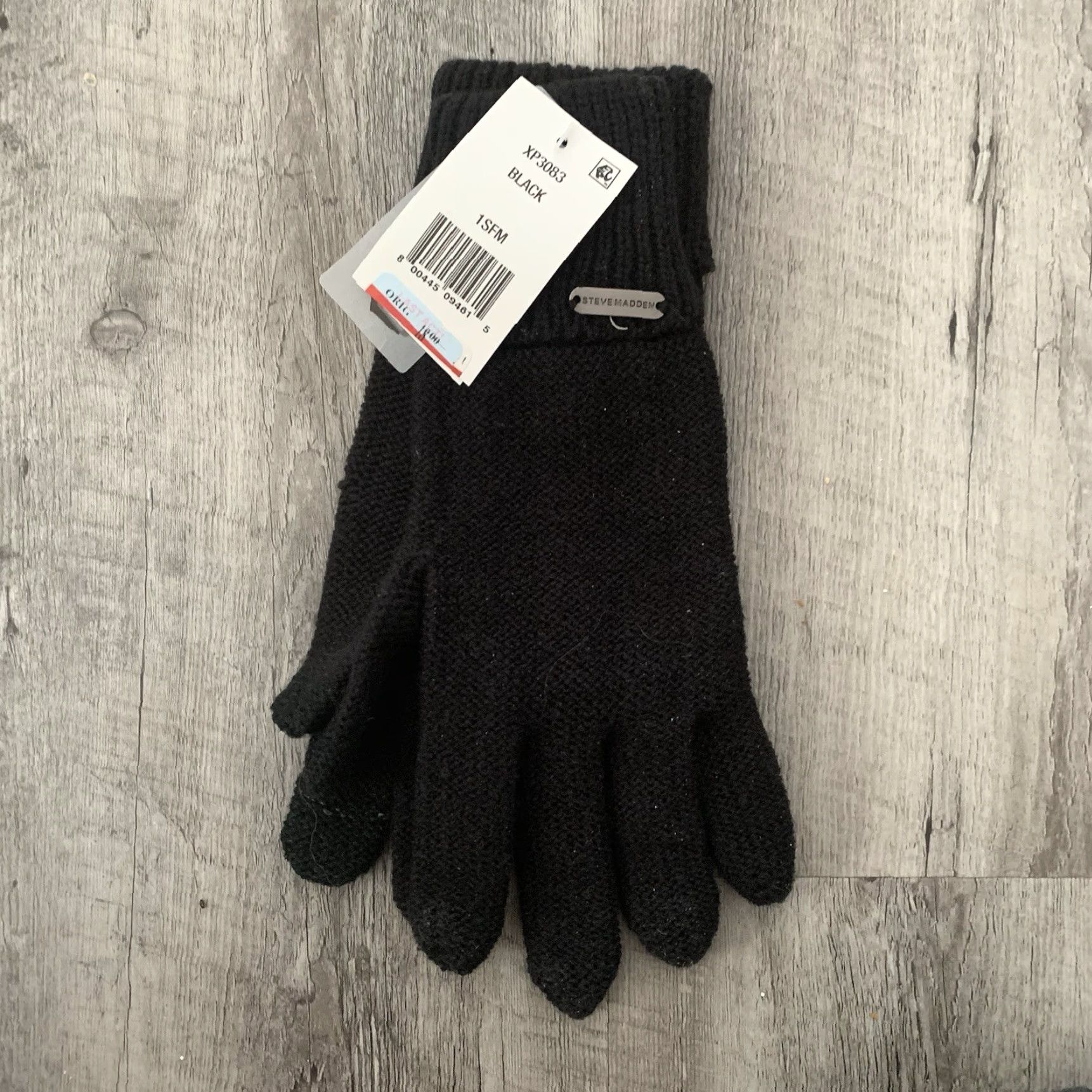 Steve Madden Steve Madden Gloves Womens One Size Black Zigzag EZ Tap Touchscreen NEW Macys Size ONE SIZE - 6 Thumbnail