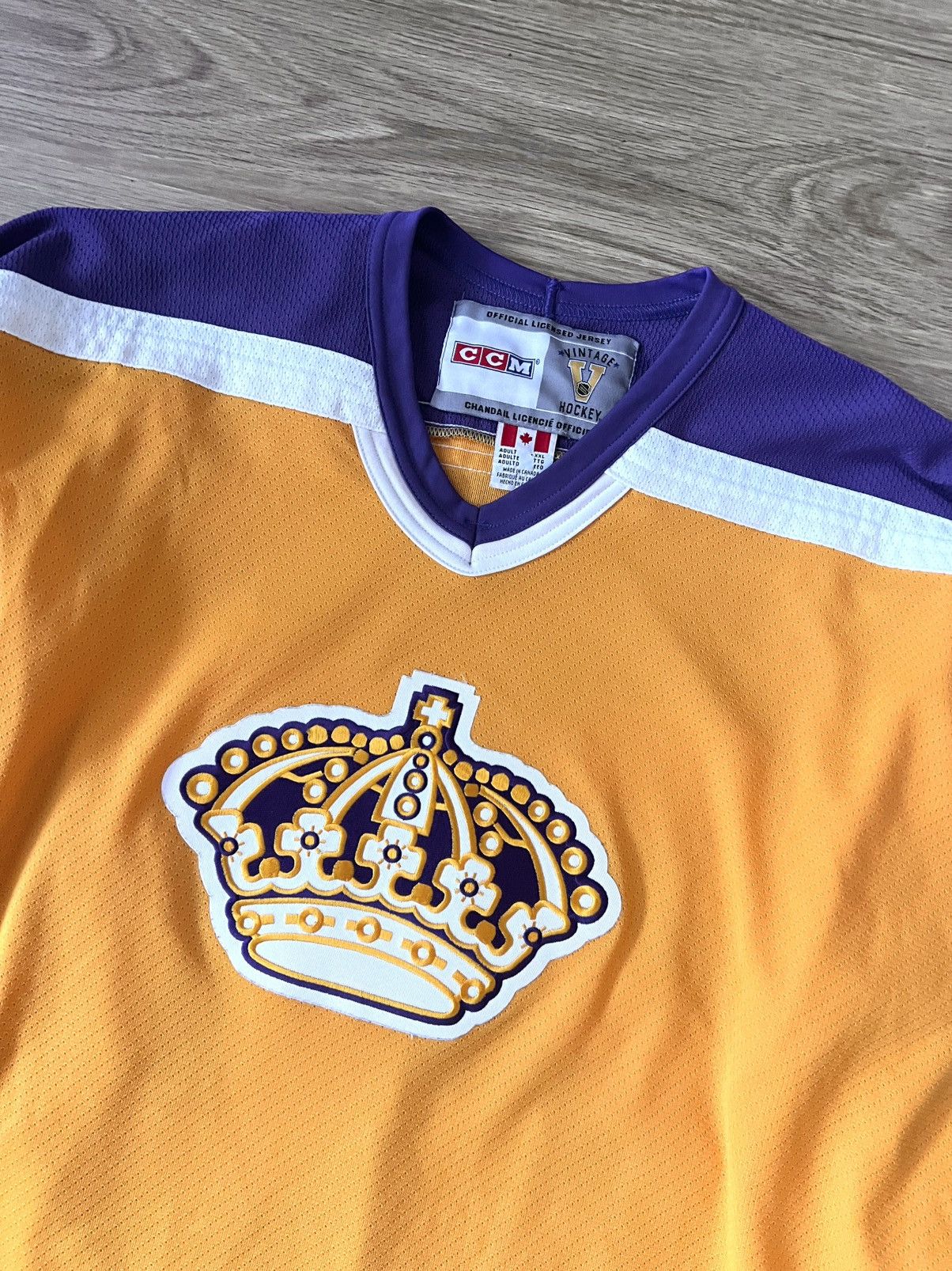 Ccm Vintage CCM LA Kings Hockey Jersey XXL 2XL Gold Purple Size US XXL / EU 58 / 5 - 3 Thumbnail