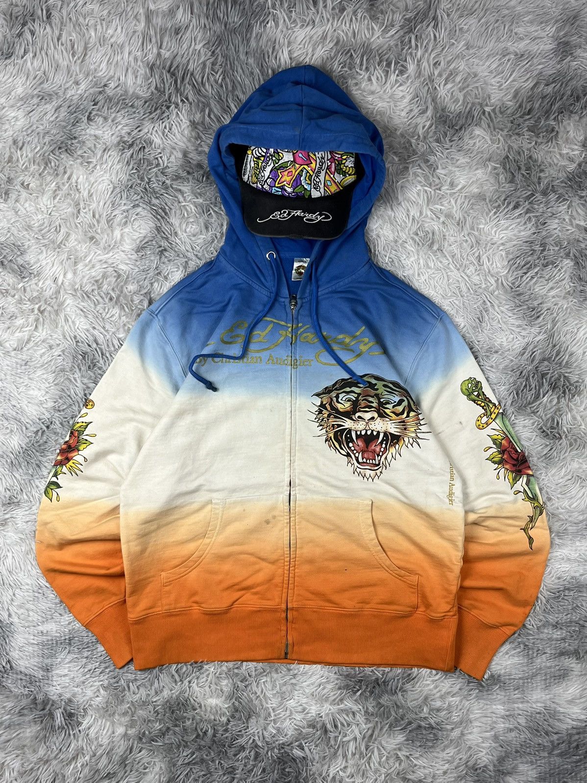 Ed Hardy Vintage Y2K Ed Hardy Print Zip Hoodie Size US M / EU 48-50 / 2 - 1 Thumbnail