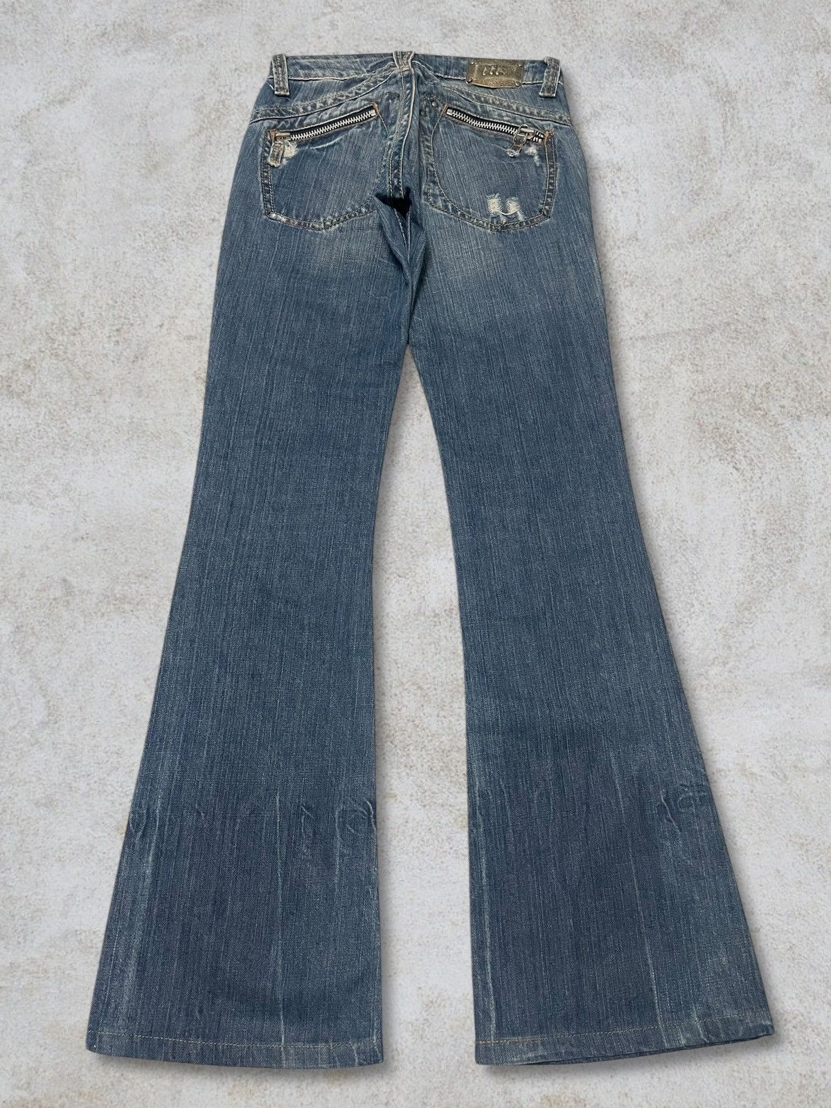 KMRii Vintage Bonaventure Diamond Button Metal Tag Bootcut Jeans Size 28" / US 6 / IT 42 - 3 Thumbnail