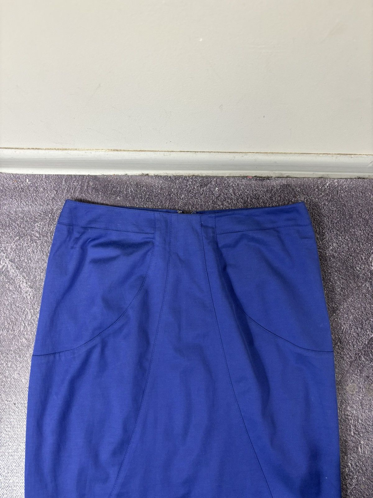Versace Jeans Couture Versace Jeans Couture Blue Cotton/Viscose Luxury Midi Skirt Size 30" / US 8 / IT 44 - 4 Thumbnail