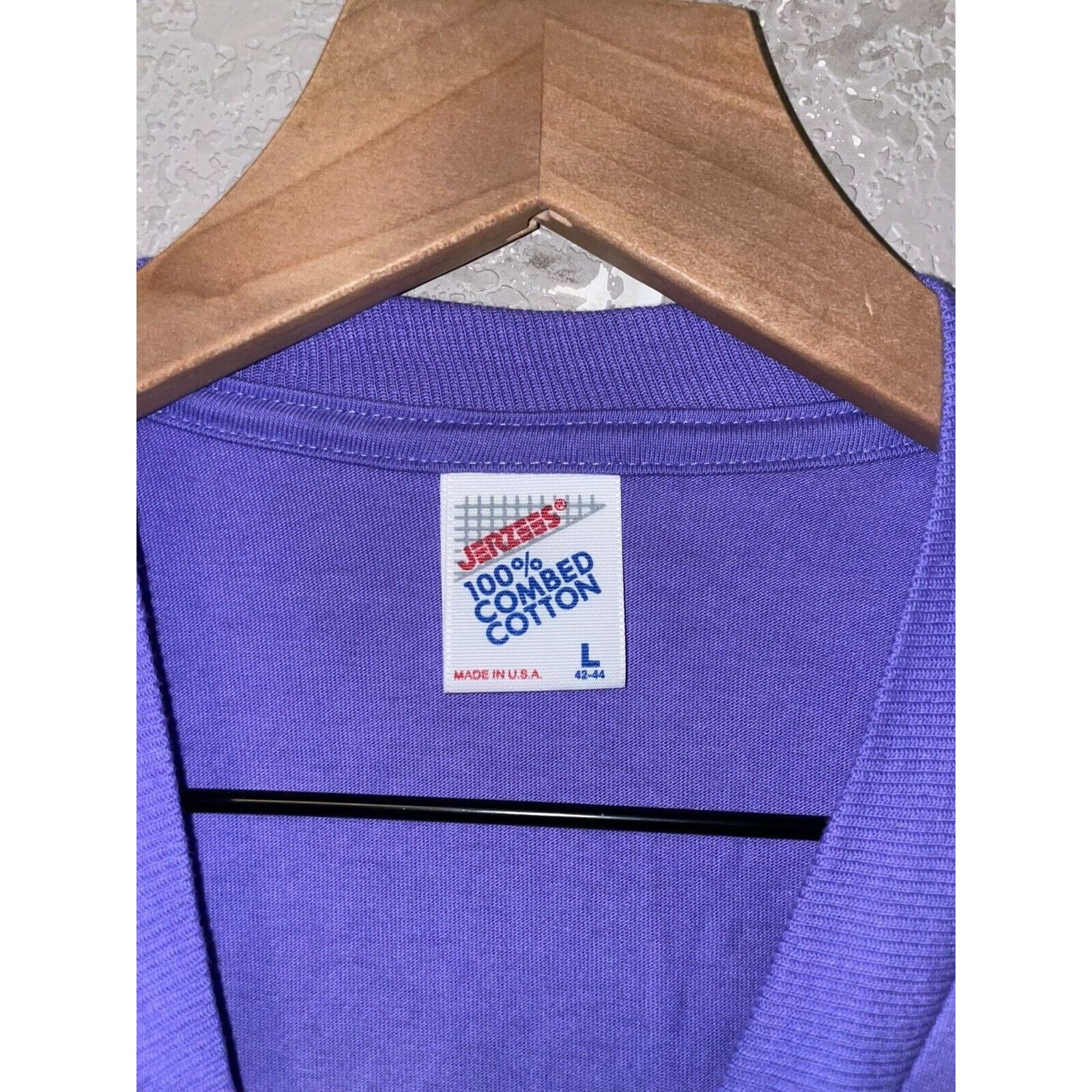 Jerzees Vintage Door County Shirt Teddy bear Purple Tee VTG 90s L Size US L / EU 52-54 / 3 - 7 Thumbnail