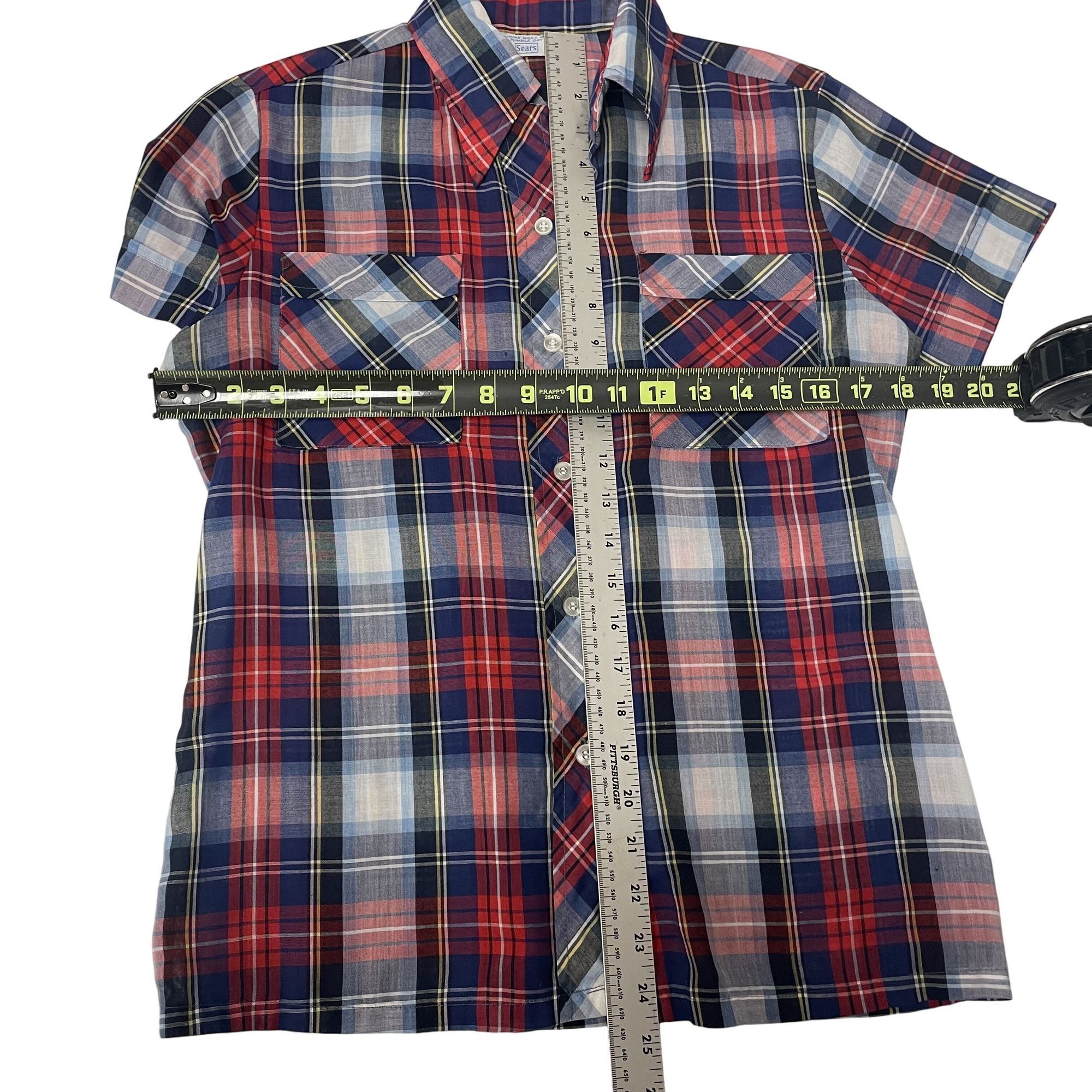Sears Vtg Sears SHADOW PLAID BoHo HIPPIE Thin Daisy Duke Shirt Size S / US 4 / IT 40 - 6 Thumbnail