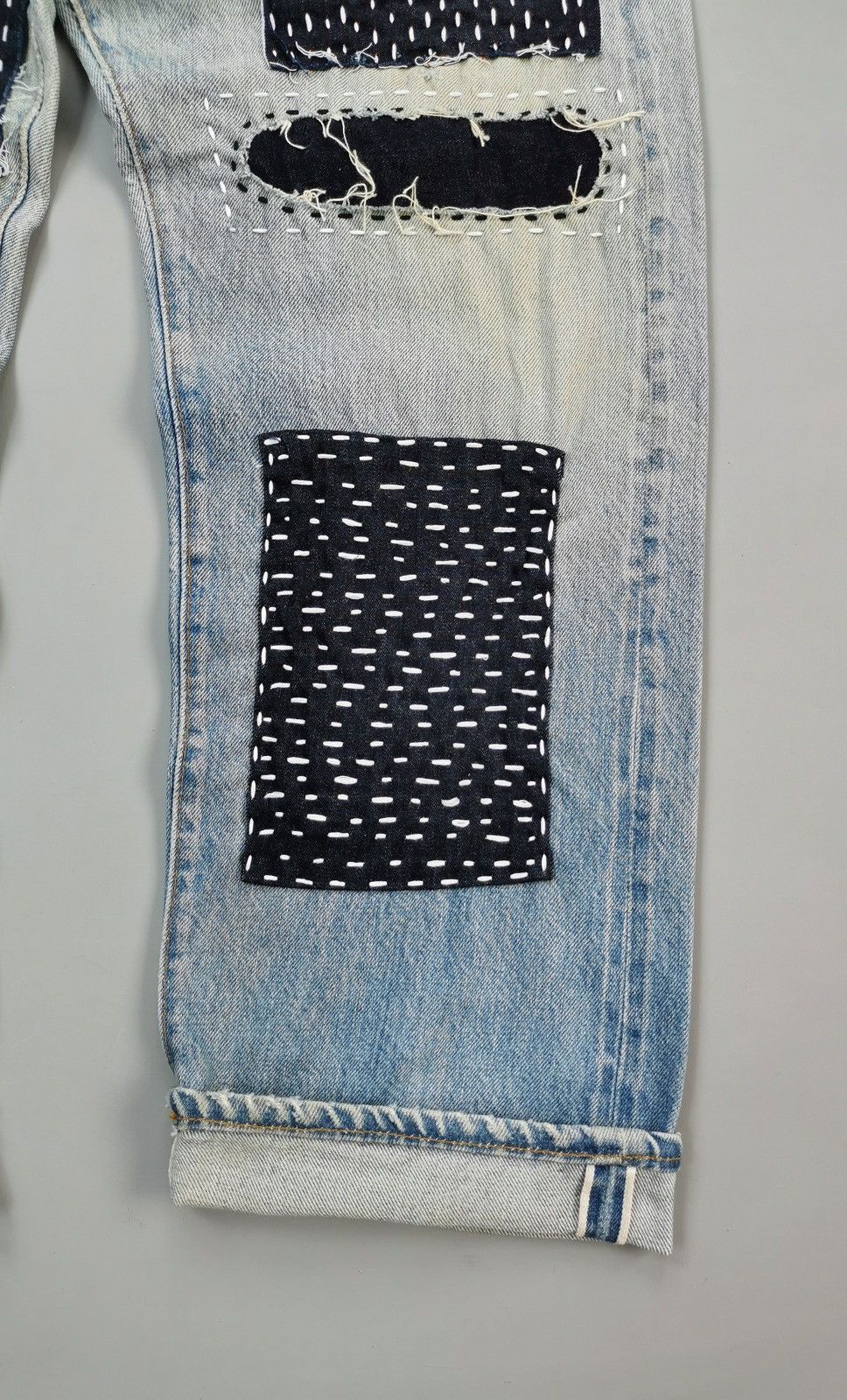 Levi's 80s Vintage Levis Selvedge Denim Patchwork Jeans Size US 36 / EU 52 - 8 Thumbnail