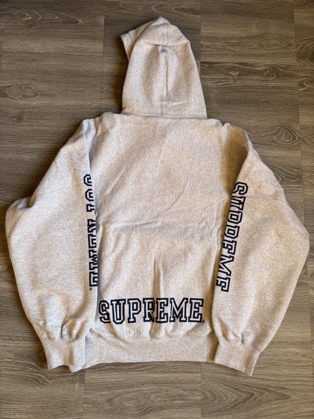 Supreme Supreme Grey Collegiate Sleeve Hoodie Size US L / EU 52-54 / 3 - 2 Thumbnail