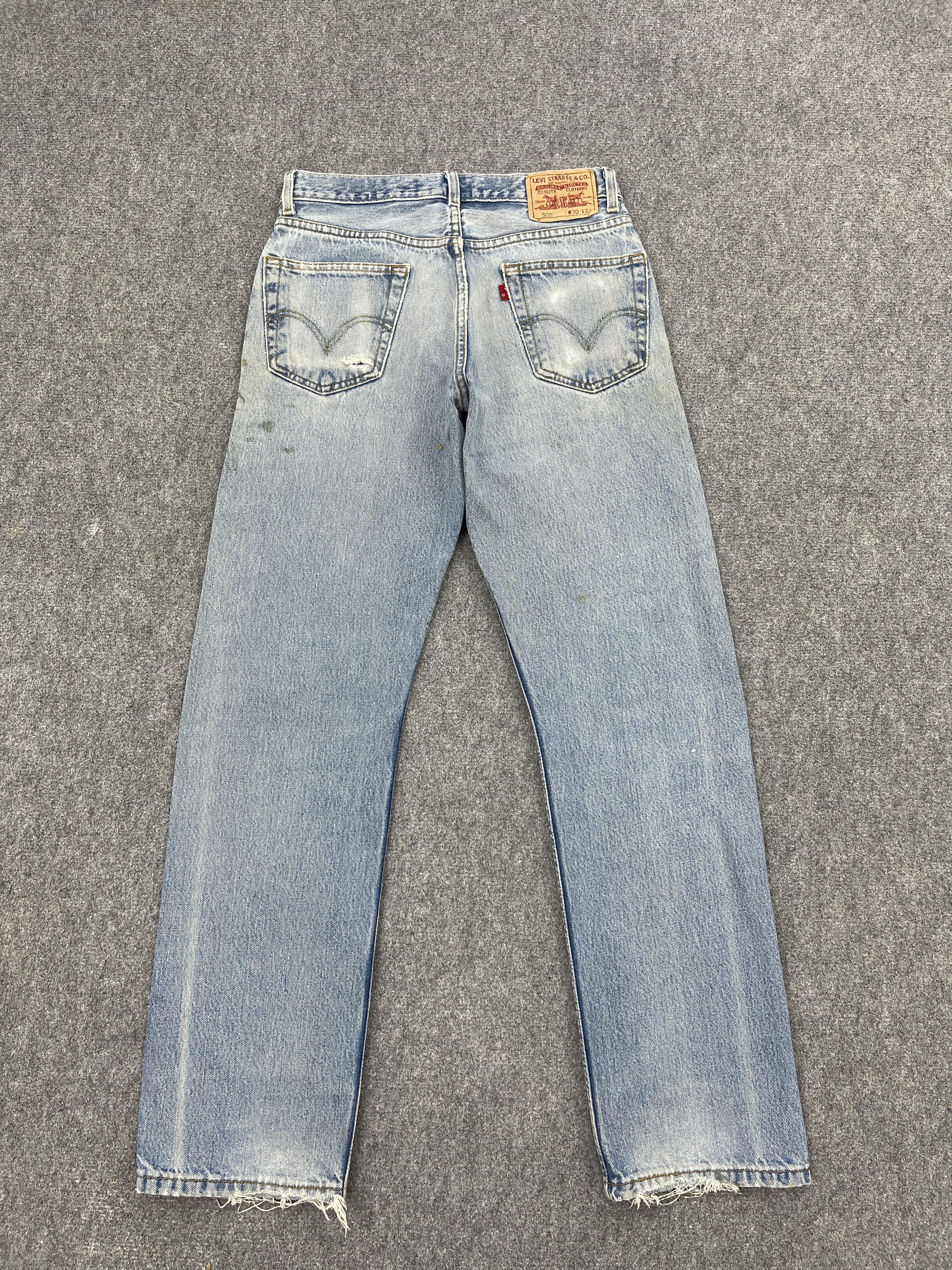 Levi's Vintage Levi's 505 Light Wash Distressed Jeans DP2574 Size US 29 - 3 Thumbnail