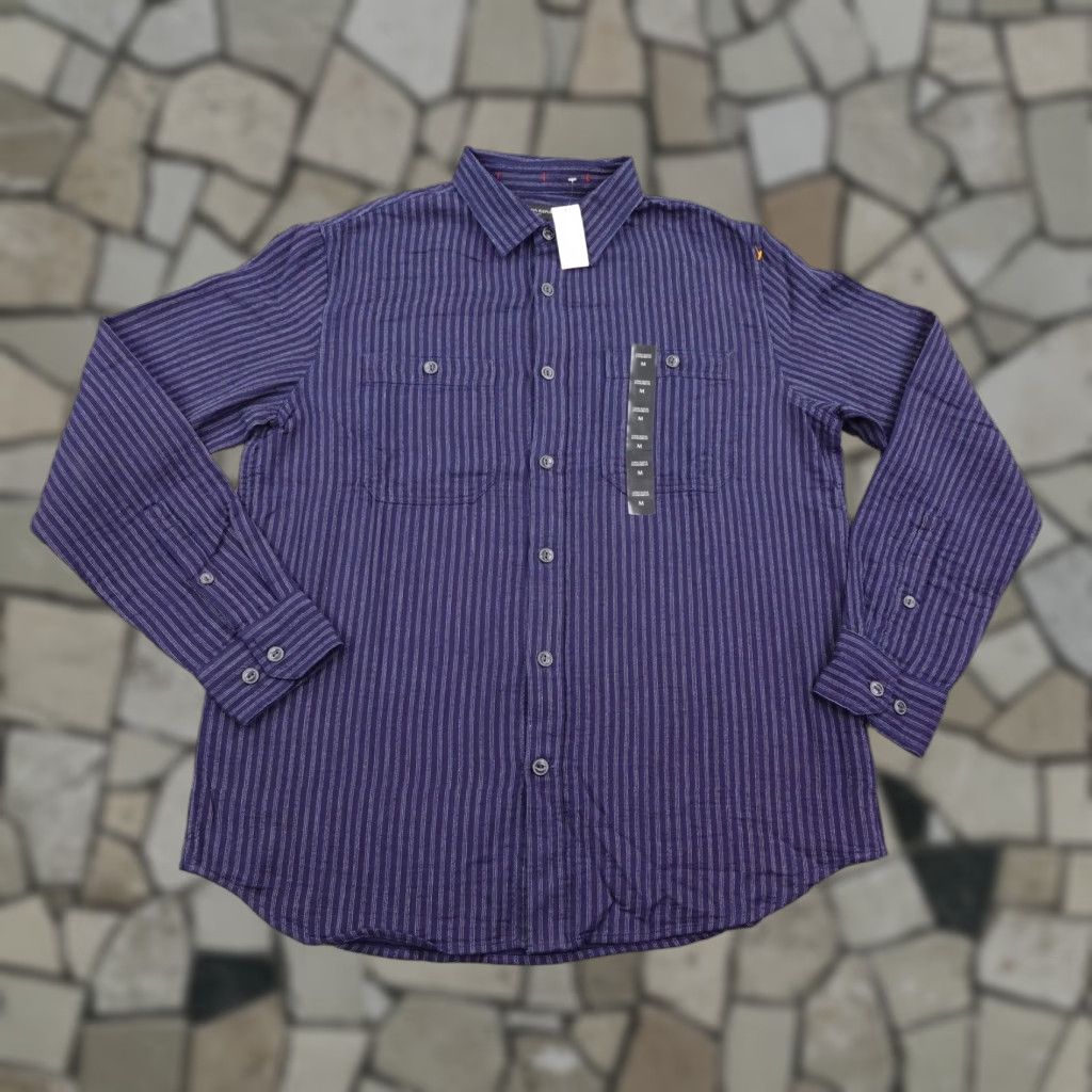 Banana Republic Banana Republic Shirt Men M Indigo Blue Striped Button-Up Long Sleeve — New with Tags, Casual/Workwear Size US M / EU 48-50 / 2 - 1 Thumbnail