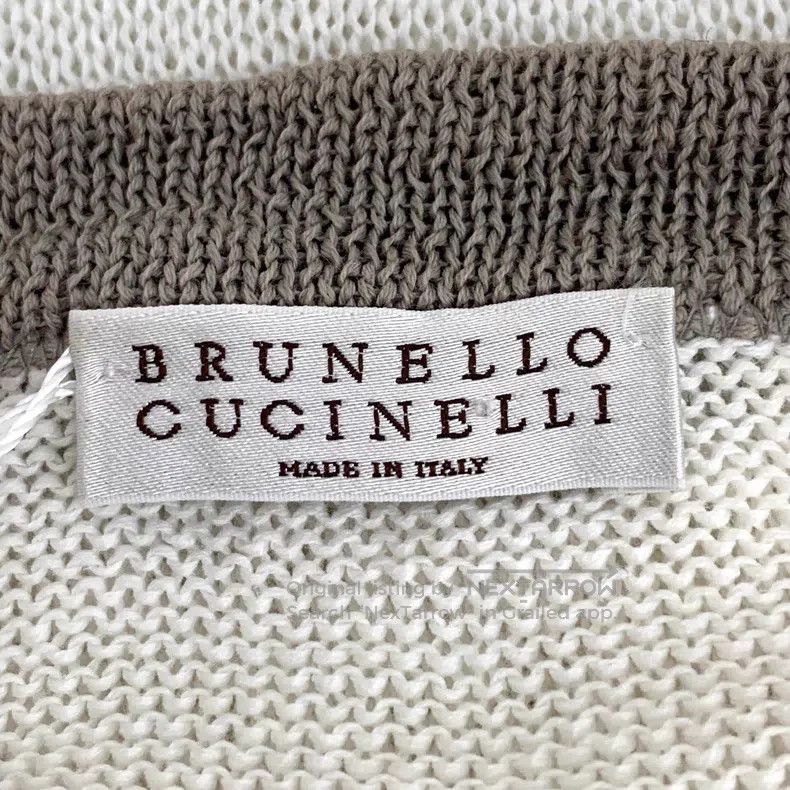 Brunello Cucinelli Brunello Cucinelli White V-neck cotton short-sleeve knit t Size L / US 10 / IT 46 - 5 Thumbnail