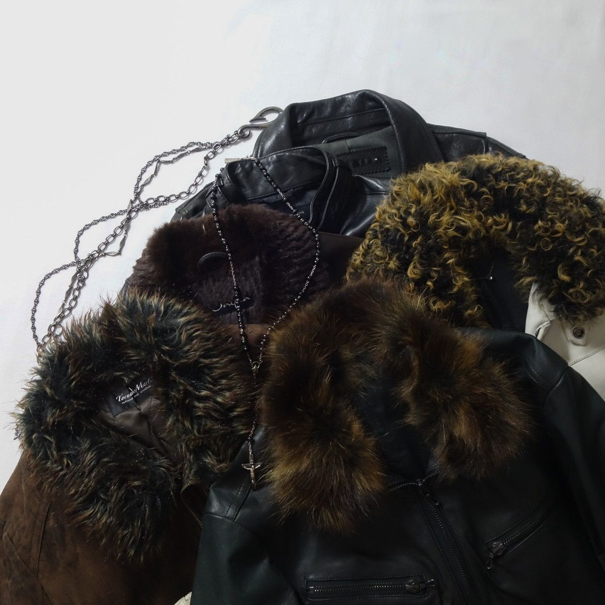 5351 POUR LES HOMMES 5351 Schorl Real Fur Lamb Leather Riders Jacket Python vkei Size US S / EU 44-46 / 1 - 24 Thumbnail