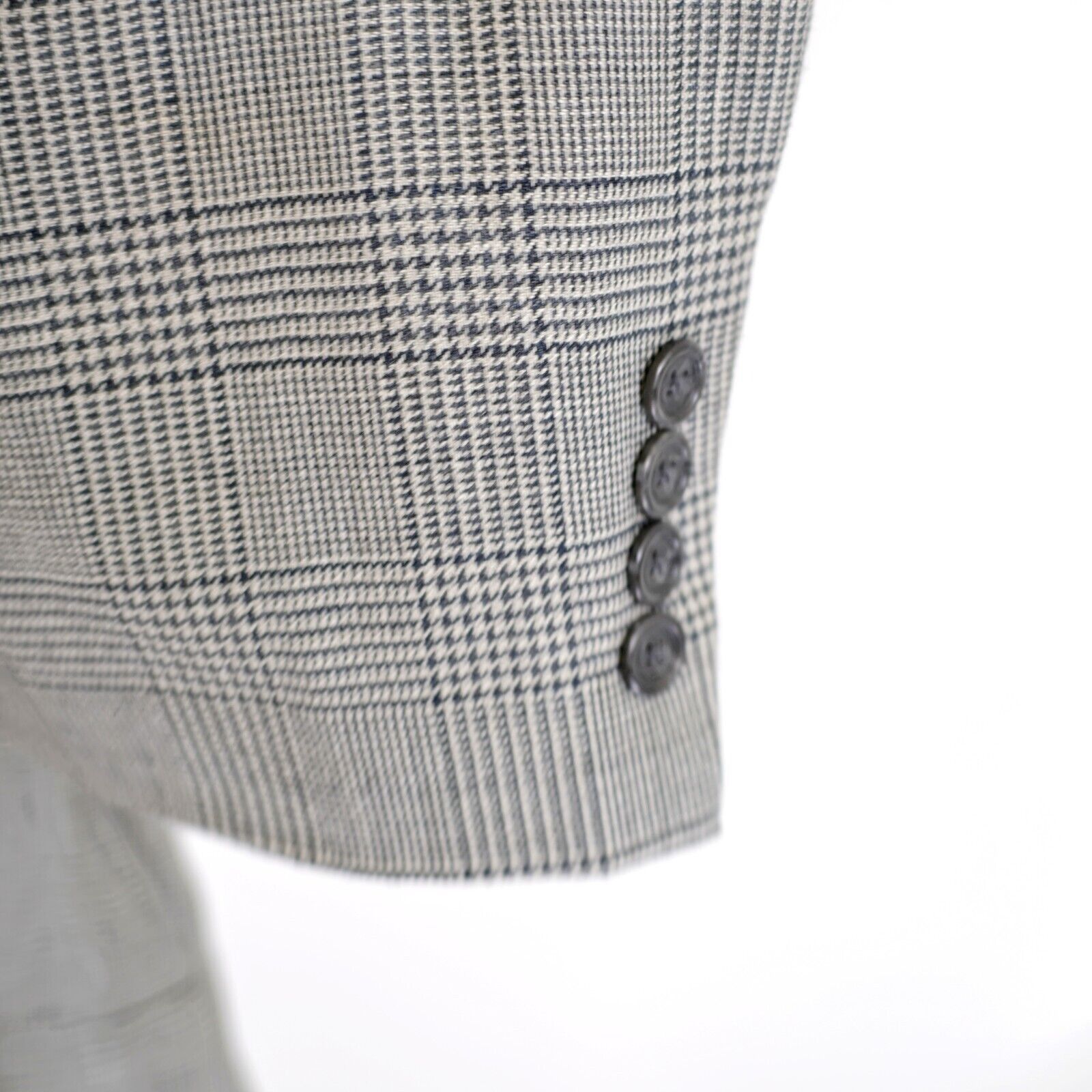 Jos. A. Bank Jos A Bank Silk Wool Gray Glen Plaid 42L Sport Coat / Blazer Size 42L - 3 Thumbnail