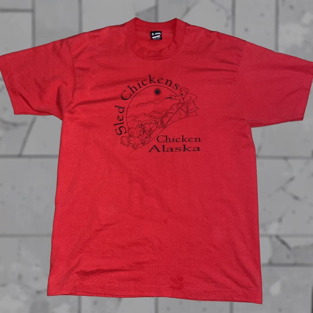 Fruit Of The Loom VINTAGE Fruit of the Loom T-Shirt Men’s XL Red Chicken Alaska Graphic Single Stitch shirts Size US XL / EU 56 / 4 - 1 Thumbnail