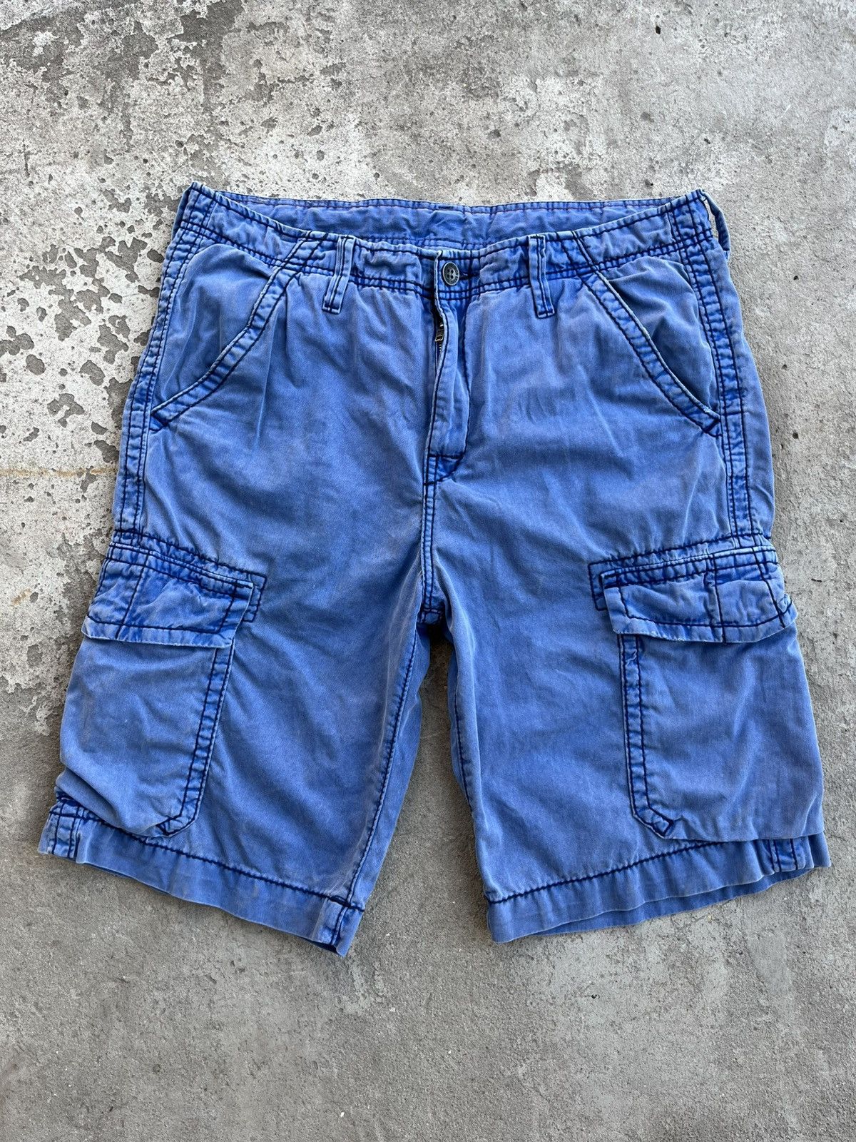 Japanese Brand × True Religion Vintage TRUE RELIGION Faded Distressed Cargo Y2K Shorts Size US 34 / EU 50 - 3 Thumbnail