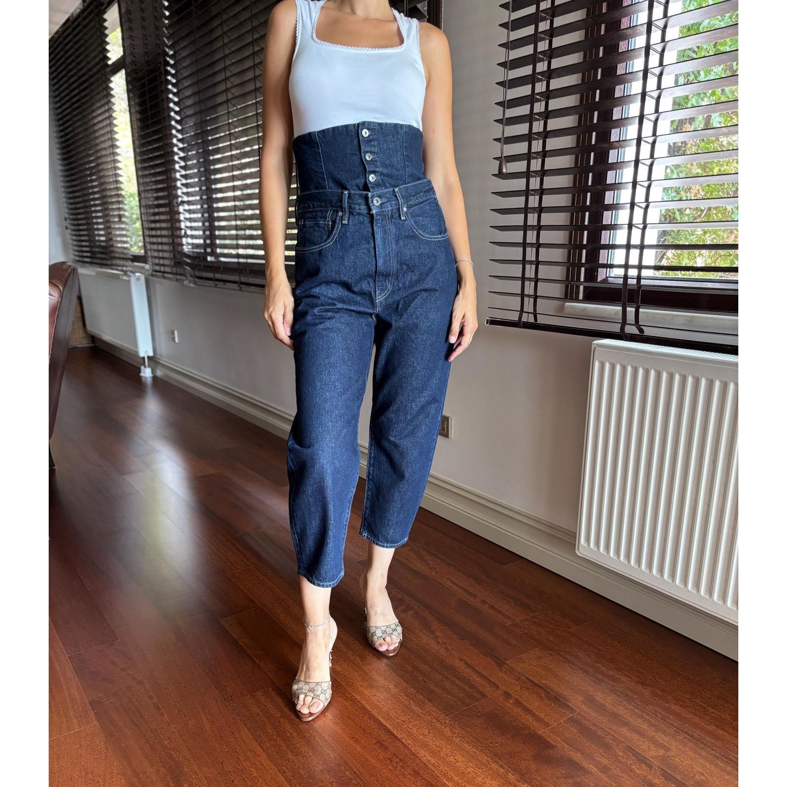 Levi's Made & Crafted Levi’s Made & Crafted High Waist Corset Dark Blue Rare Jeans Size 28" / US 6 / IT 42 - 2 Thumbnail