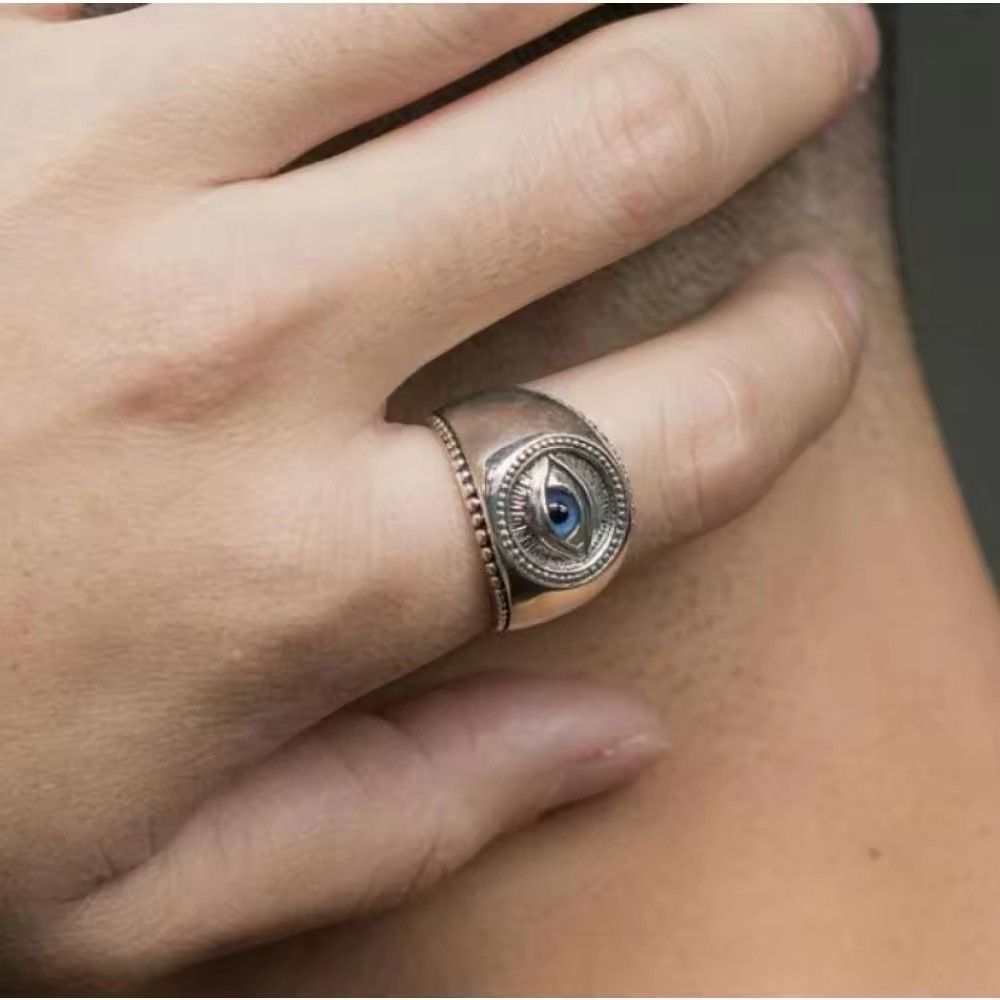 Jewelry Simple Devil's Eye Fashion Hip Hop Rock Rings Size ONE SIZE - 3 Thumbnail