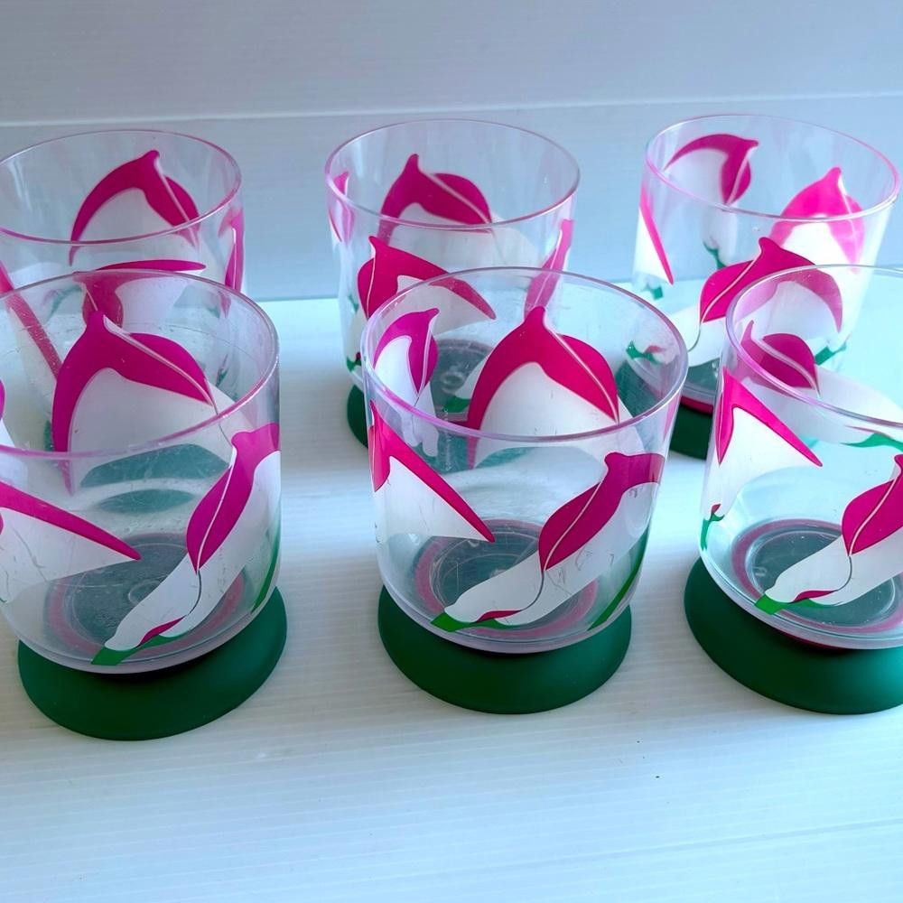 Designer 6 Vintage Tulips Plastic Glasses by Neove Dallaire & Giguere Size ONE SIZE - 1 Thumbnail