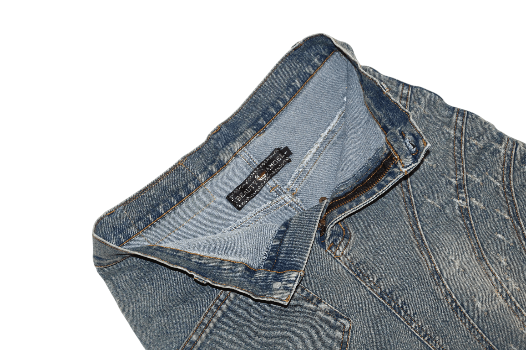 Beauty Beast 70's 80's Beauty Angel Paris Rips Distressed Faded Denim Size 26" / US 2 / IT 38 - 10 Thumbnail