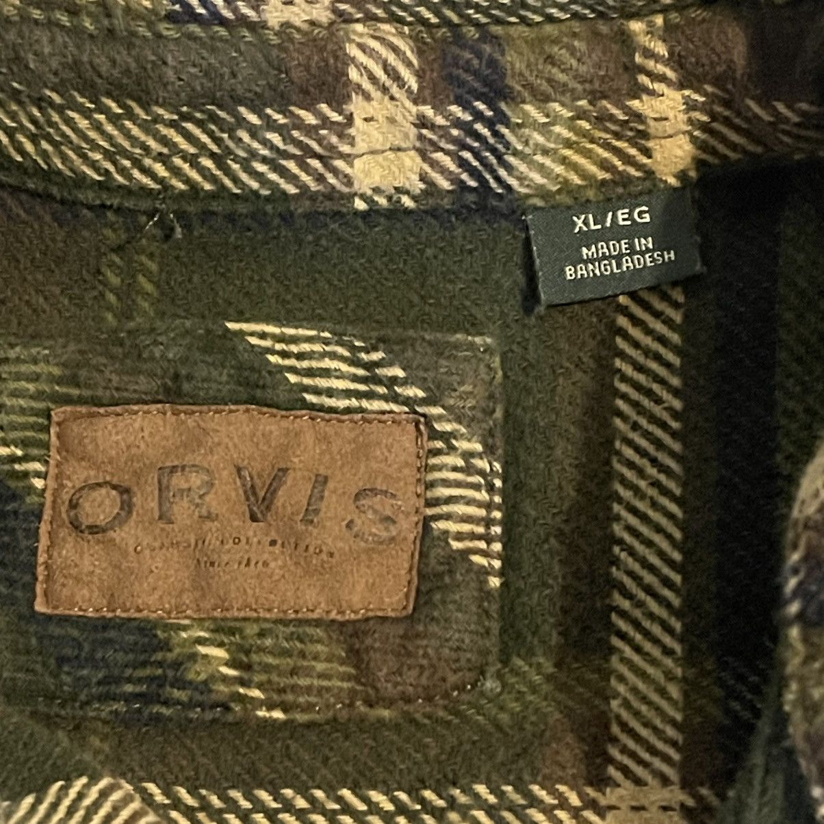 Orvis Orvis Shirt Men XL Green Lumberjack Thick Flannel Plaid Size US XL / EU 56 / 4 - 3 Thumbnail
