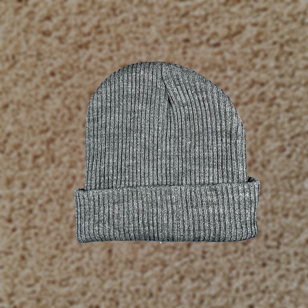 Vintage Beanie Toque Unbranded Knit Acrylic Gray One Size Adult Winter Ski Hat Size ONE SIZE - 1 Thumbnail