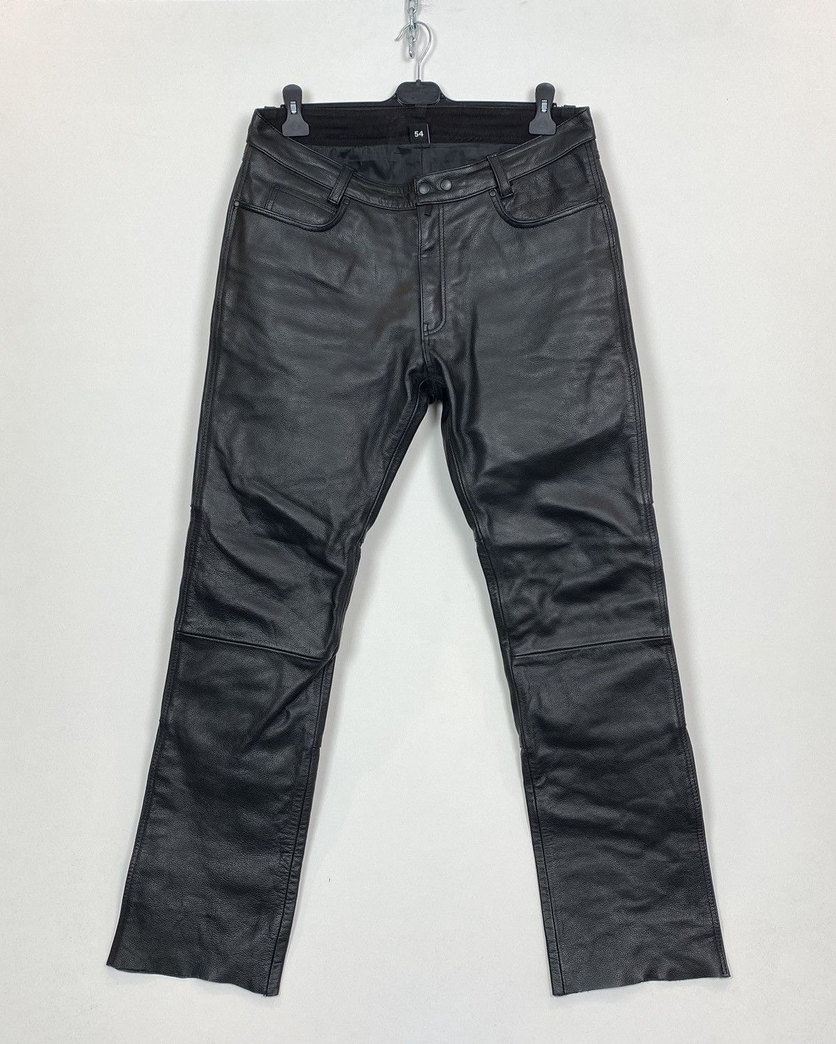 image of Vintage Biker Motorcycle Leather Pants Trousers Men’S Size 54 in Black, Men's