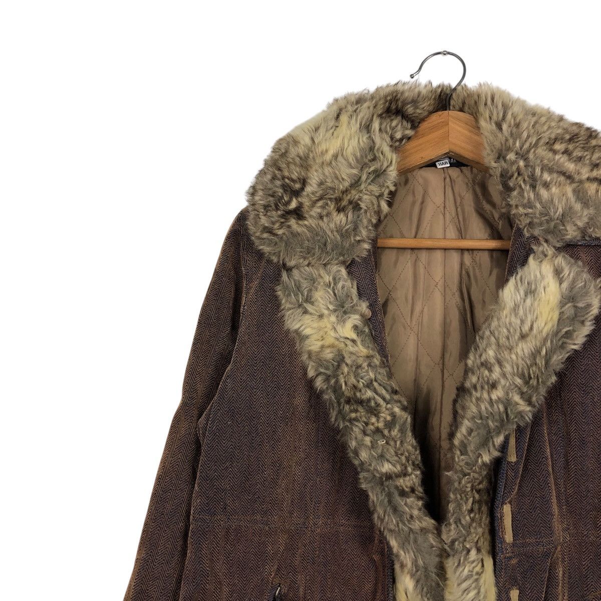 Japanese Brand Vintage Denim Biker Jacket CPMarket Mink Fur Lining Blanket Size US M / EU 48-50 / 2 - 8 Thumbnail