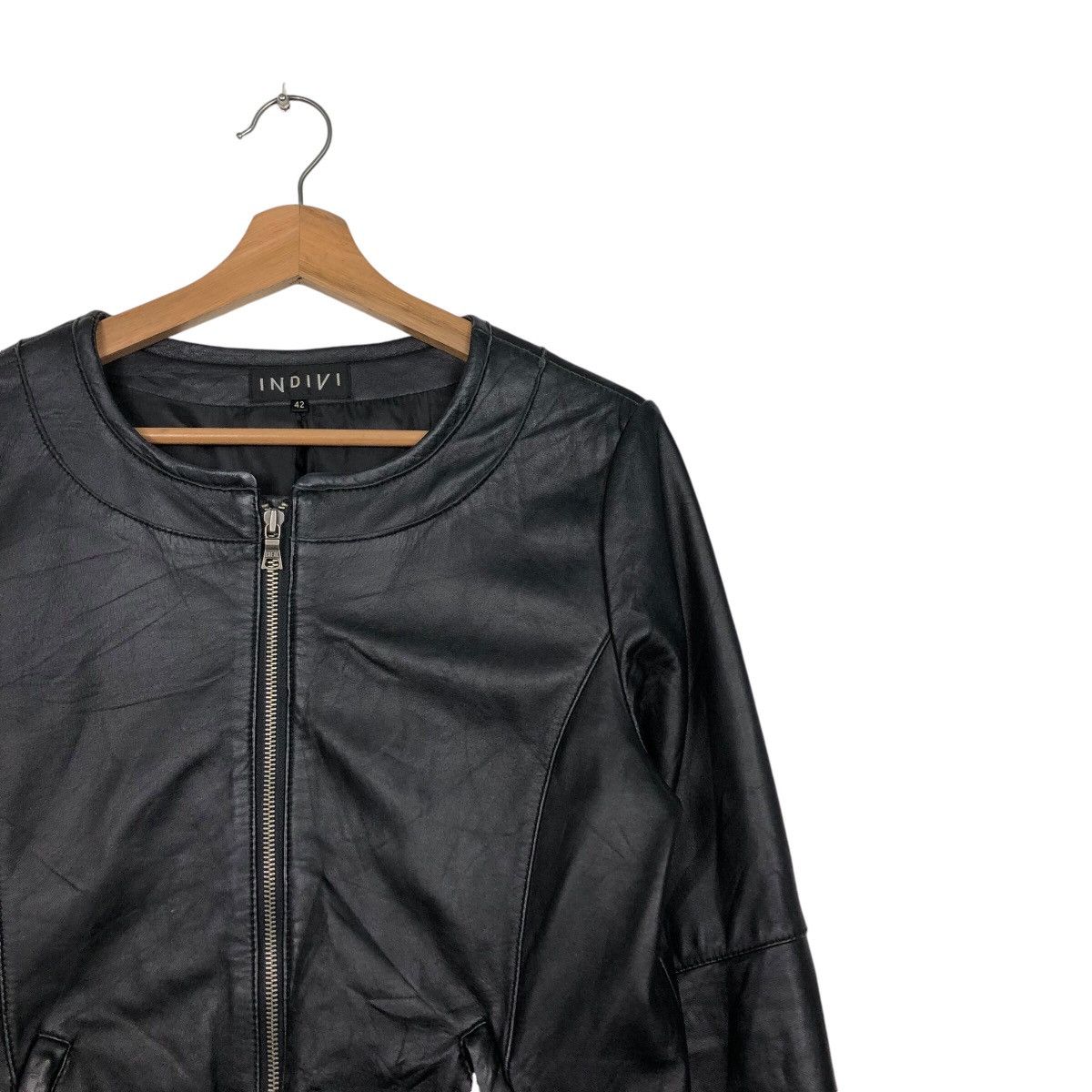 Japanese Brand 📌Vintage Cropped Leather Biker Jacket Indivi Japan Size US M / EU 48-50 / 2 - 7 Thumbnail