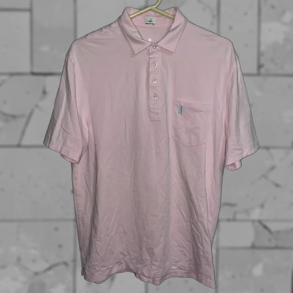 johnnie-O Johnnie-O Hangin Out Pink Cotton Pocket Polo Shirt Mens Size L Size US L / EU 52-54 / 3 - 1 Thumbnail