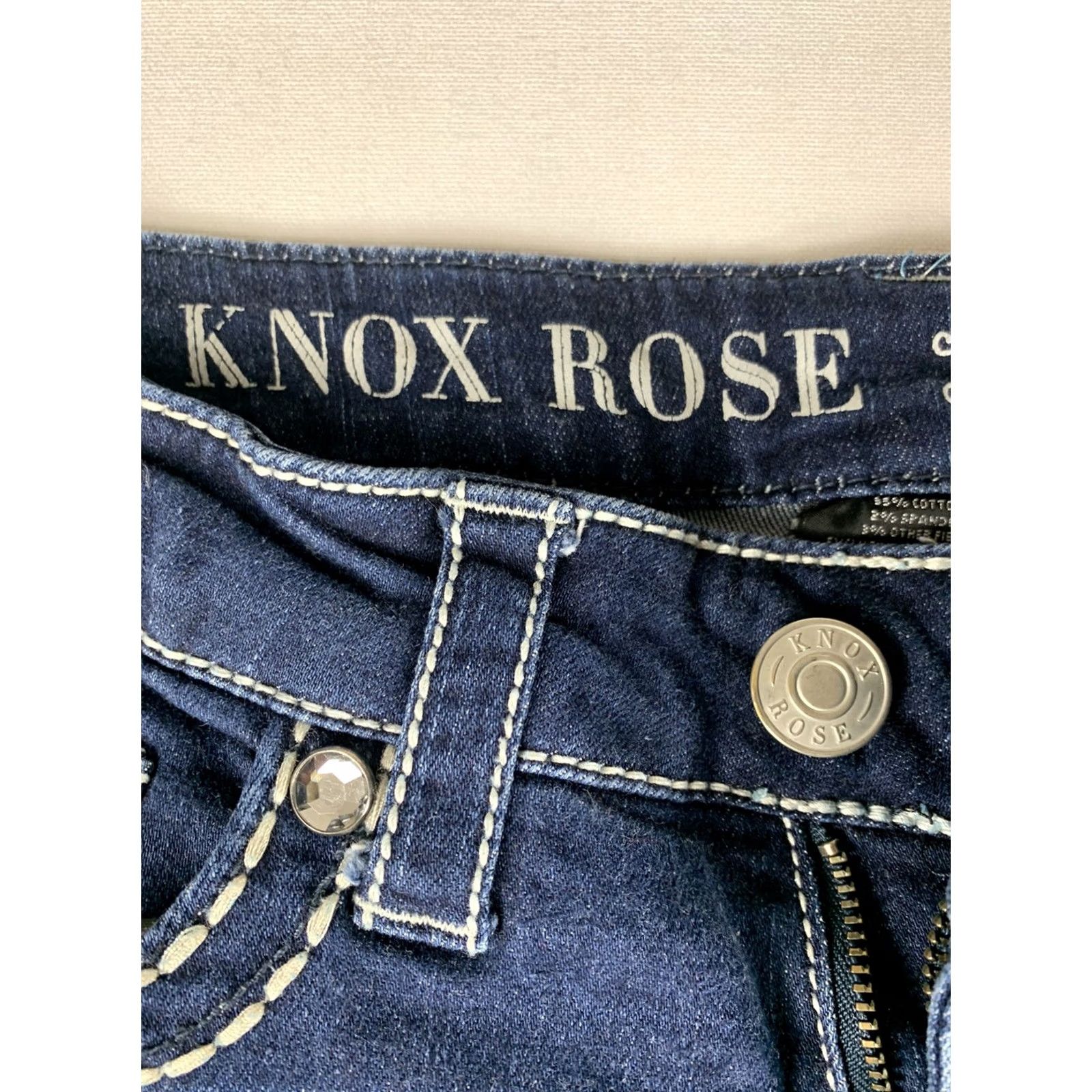 Vintage Knox Rose Skinny Crop Jeans Denim Capri Blue Size 2 28x25 Women Size 26" / US 2 / IT 38 - 3 Thumbnail