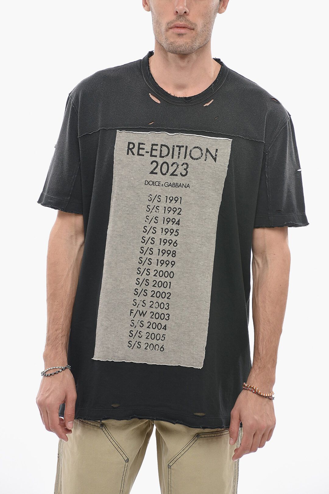 image of Dolce Gabbana Og1Mm0424 Re-Edition-T-Shirt In Grey, Men's (Size Large)