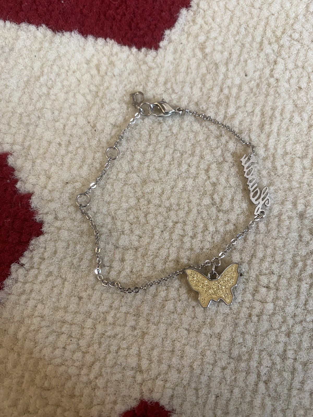 image of Dior Butterfly Hawaii Bracelet in Silver, Men's