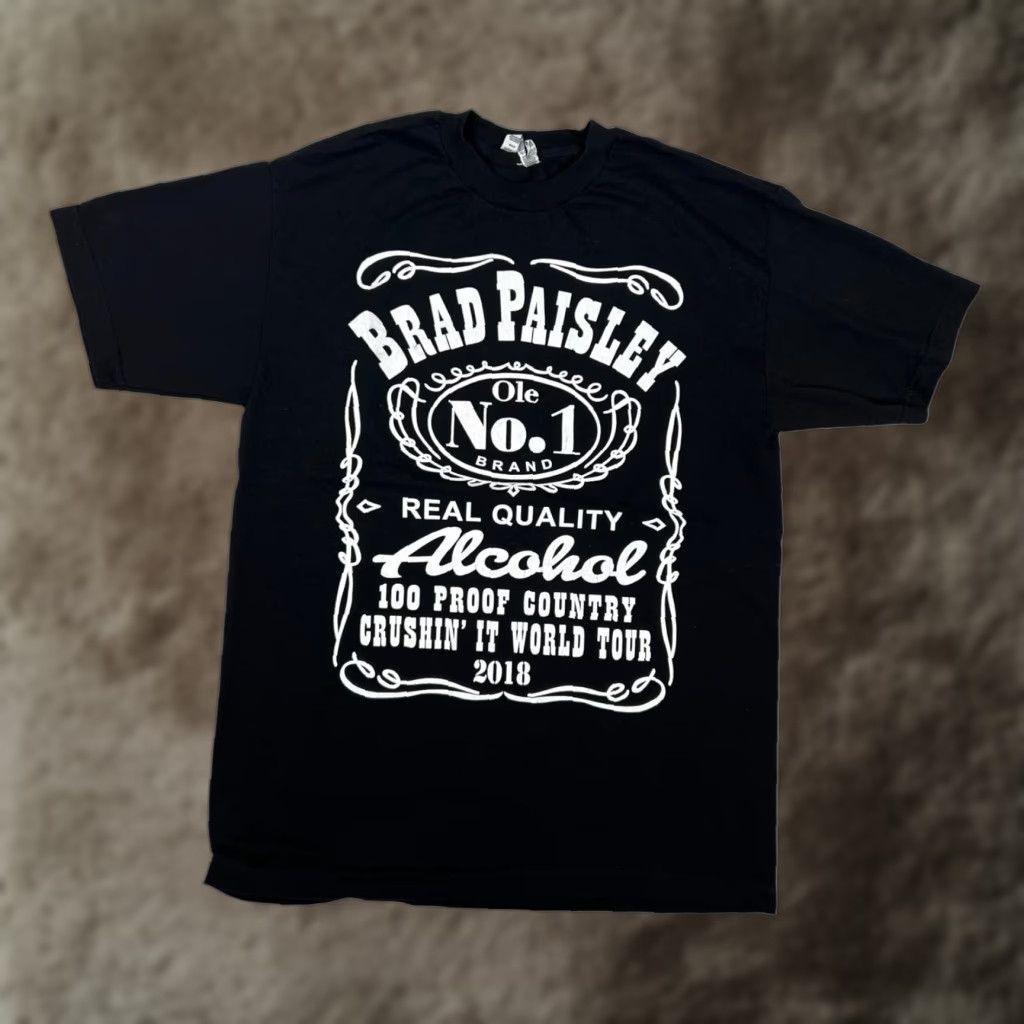 Vintage Brad Paisley Alcohol Shirt Mens M Black Weekend Warrior World Tour 2018 T-Shirt Graphic Print Concert Tour Mens Black Size US M / EU 48-50 / 2 - 1 Thumbnail